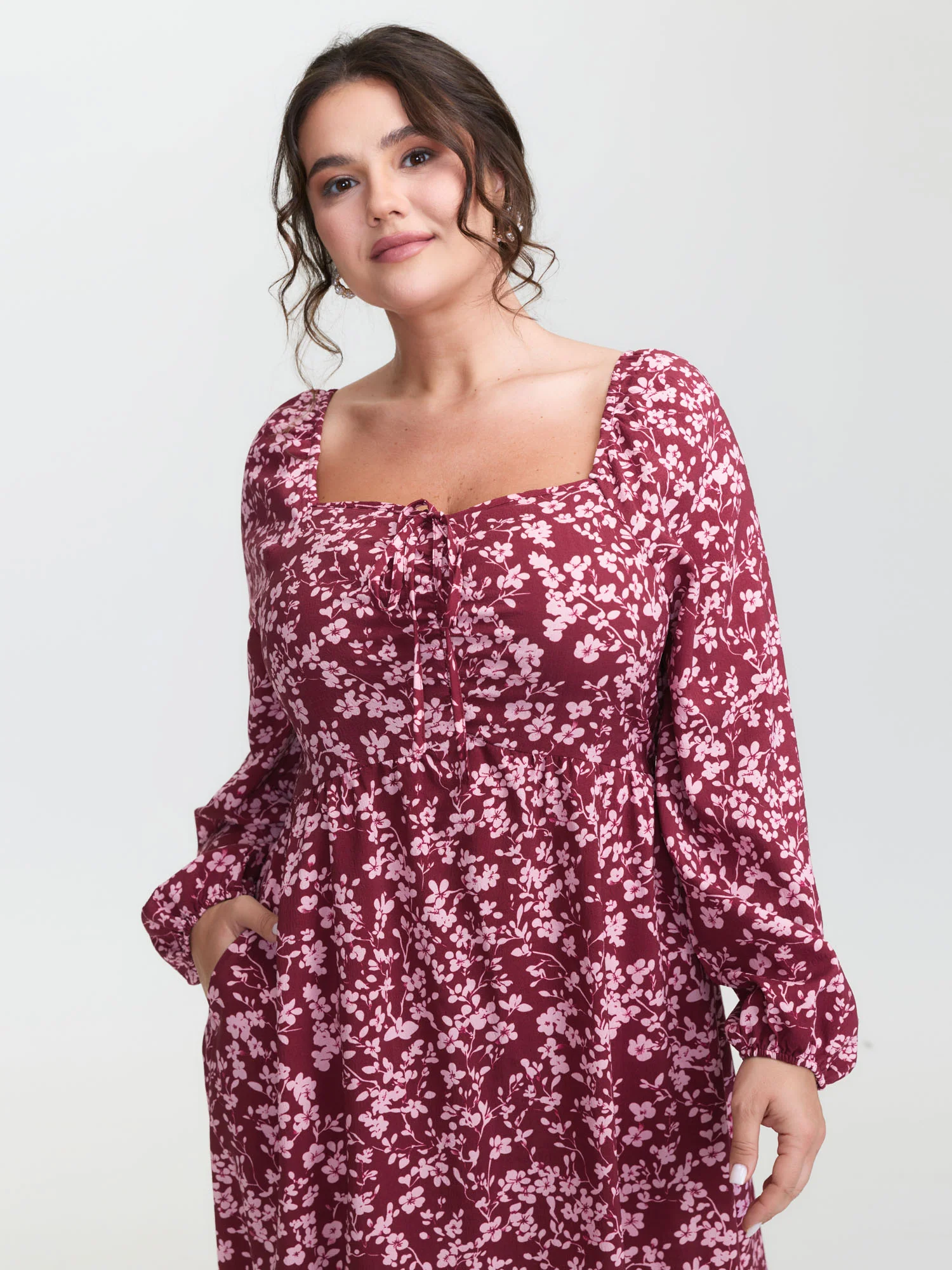 Sweet Floral Adjustable Bust Maxi Dress - Image 2