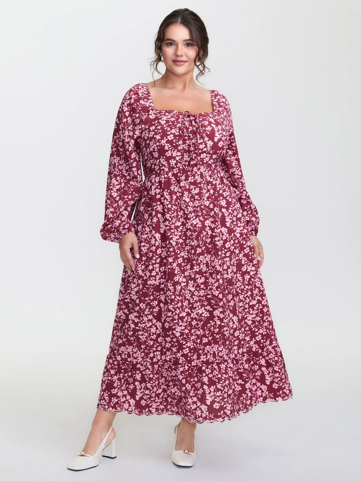 Sweet Floral Adjustable Bust Maxi Dress - Image 3