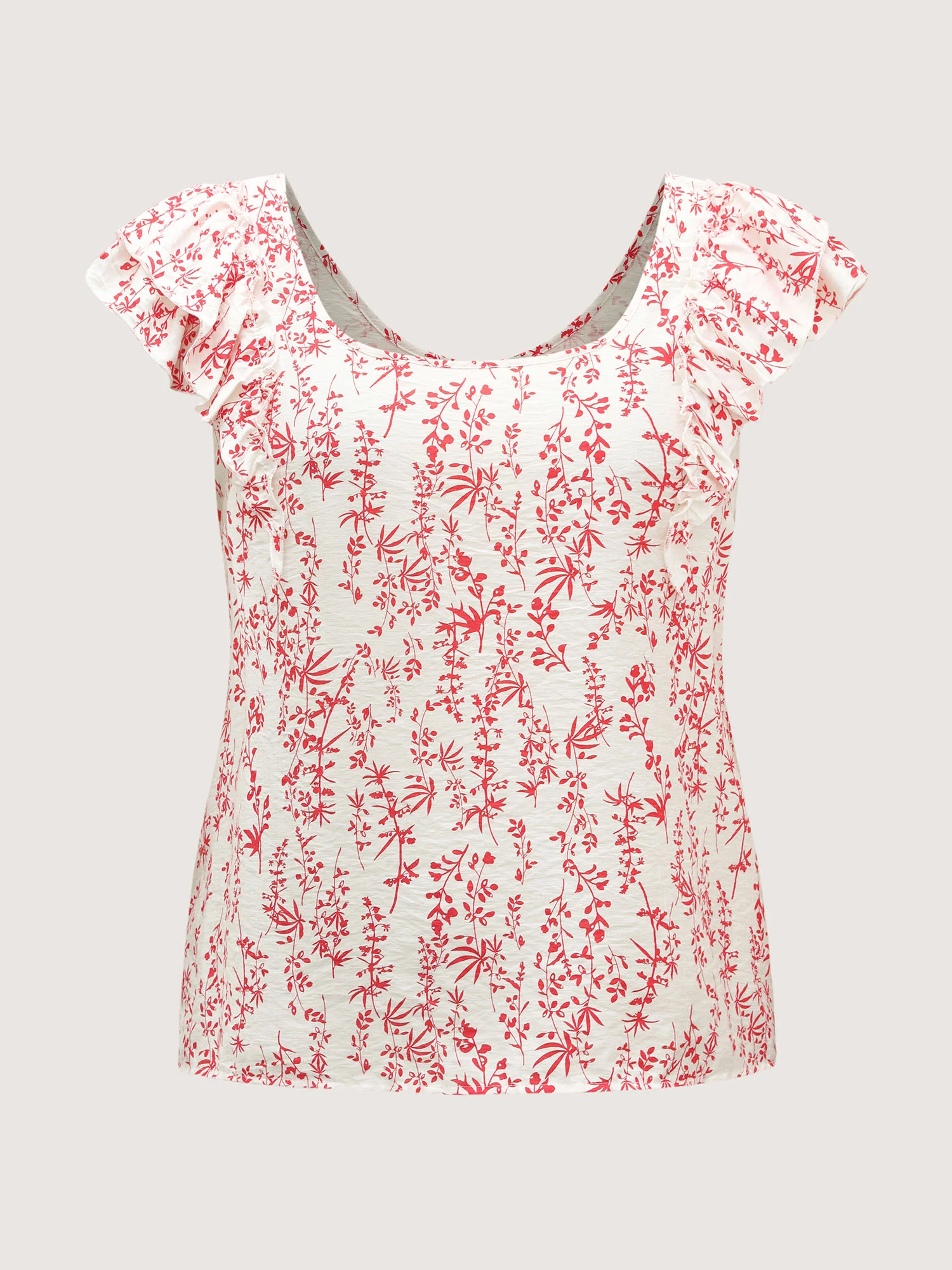 Sweet Floral Bow Back Flutter Blouse - Image 7