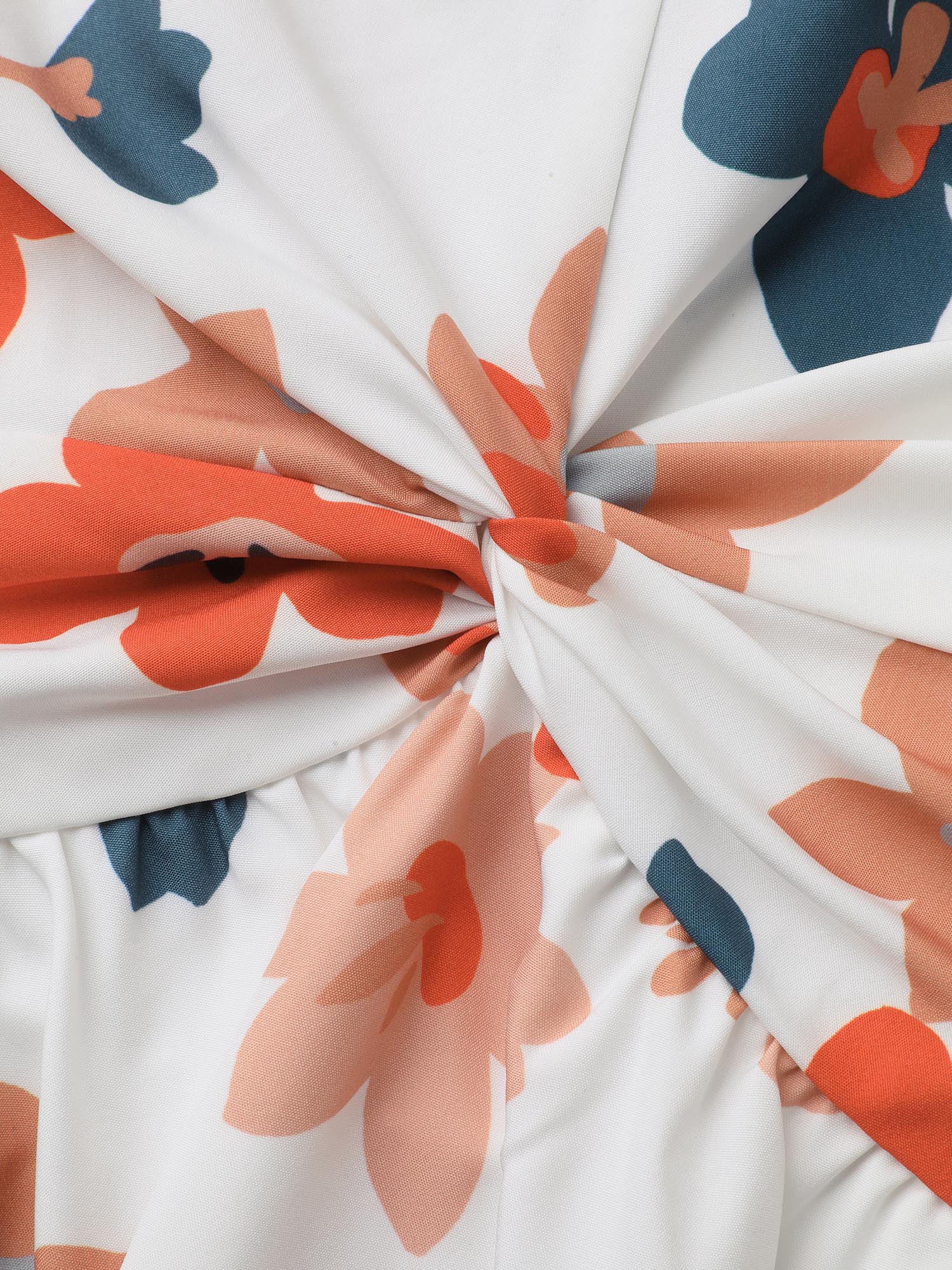Sweet Floral Front-Twist Lined Midi Dress - Image 5