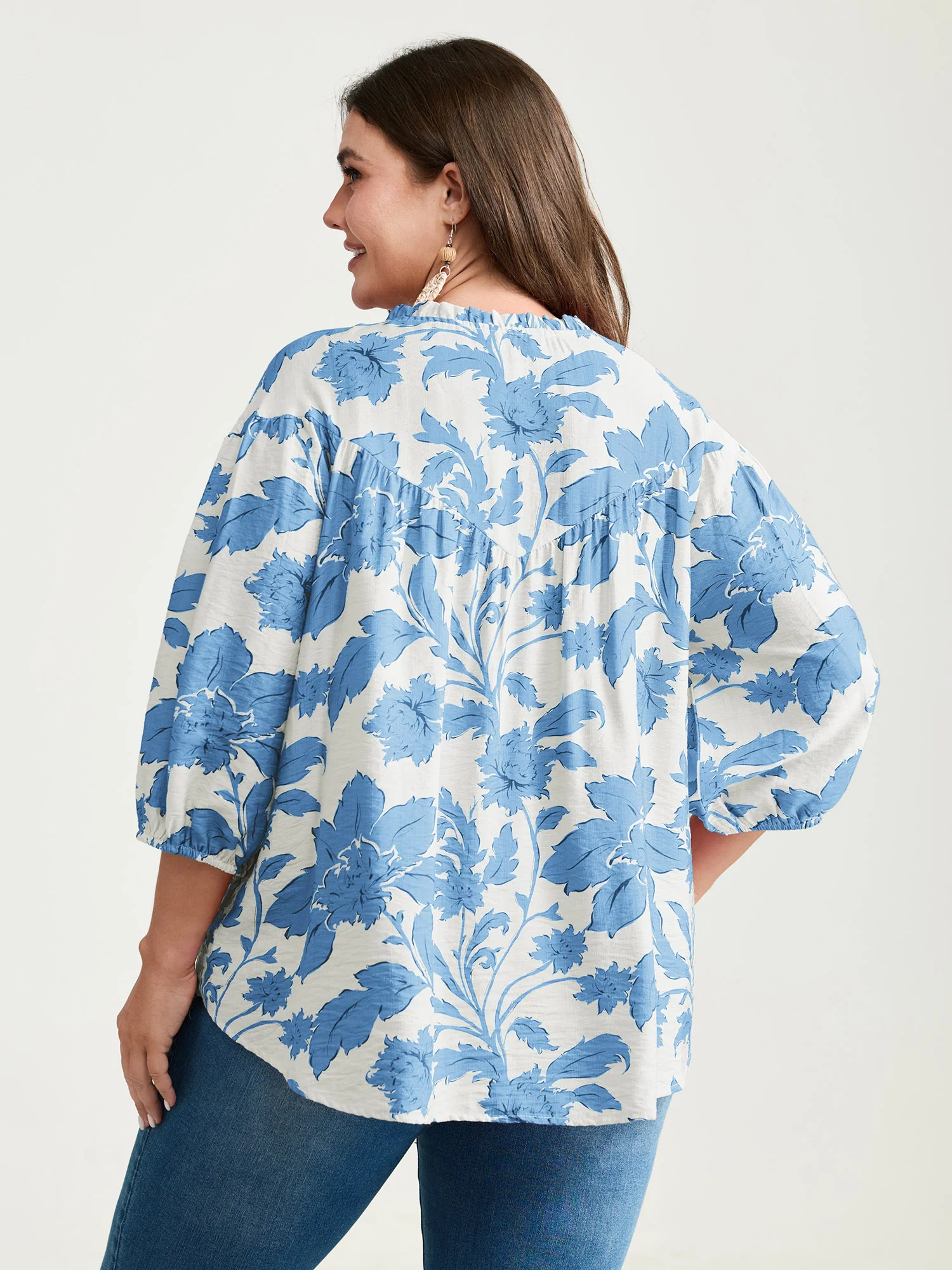 Sweet Floral Print Button Front Blouse - Image 11