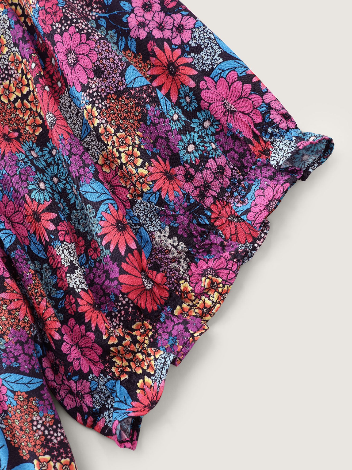 Sweet Floral Print Puff Sleeve Midi Dress - Image 5