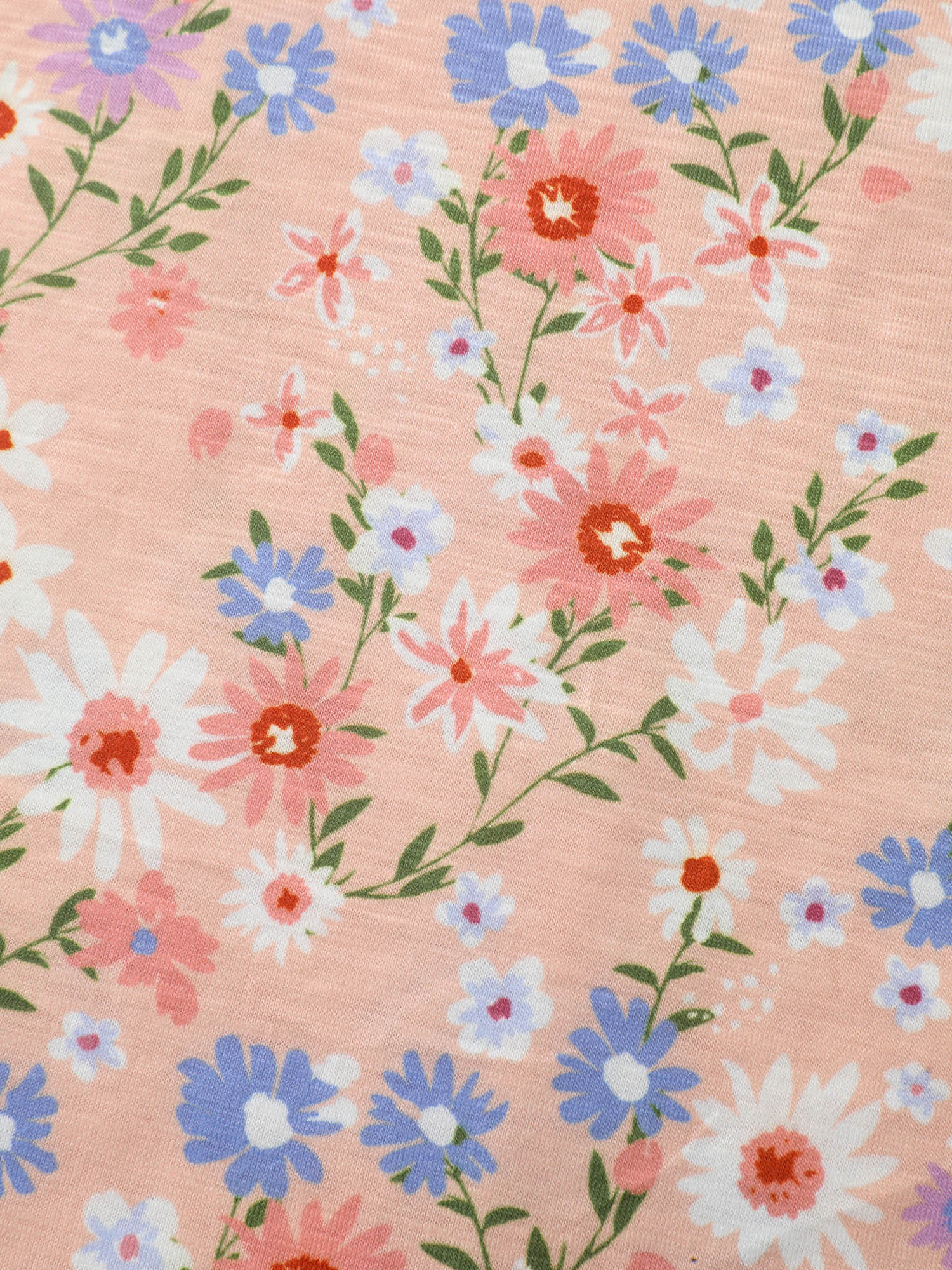 Sweet Floral Print Shirred Drawstring Neckline Top - Image 6