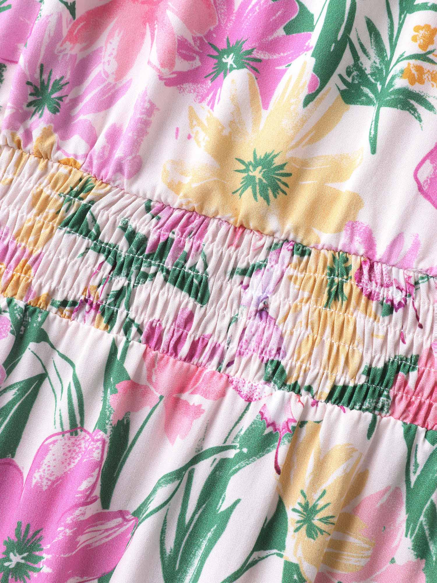 Sweet Floral Print Square Neck Midi Dress - Image 6