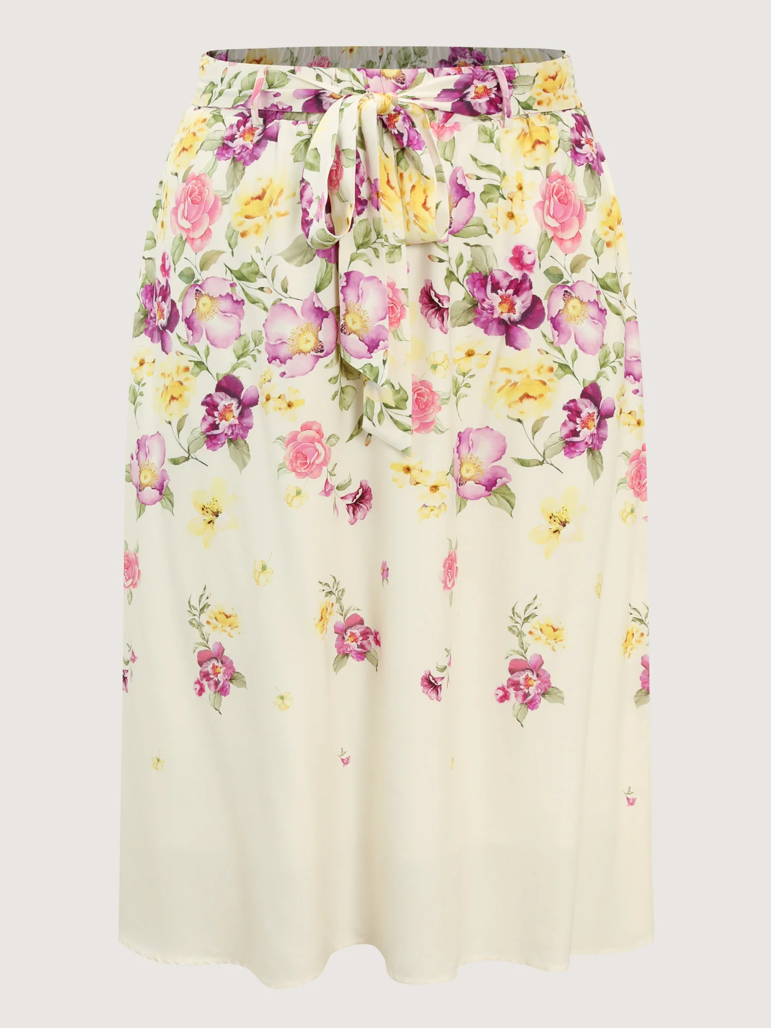 Sweet Floral Print Stretchy Waist Midi Skirt - Image 8