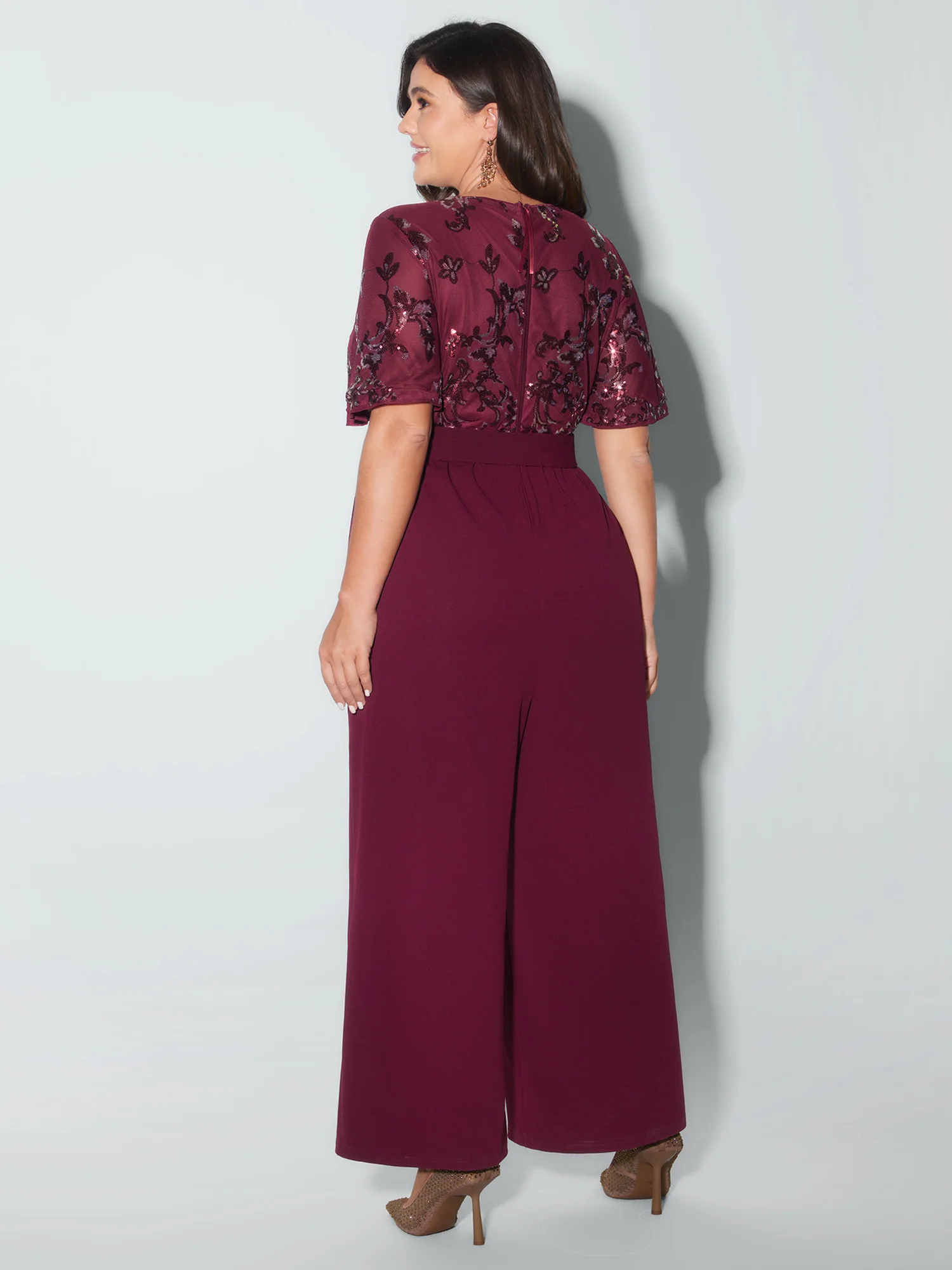 Sweet Floral Print Waist-Tie Jumpsuit - Image 4