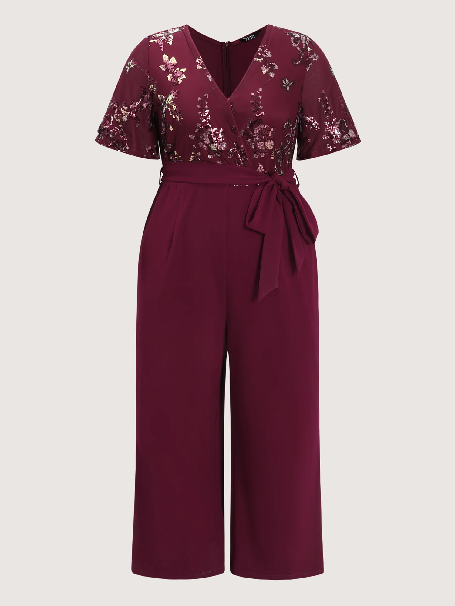 Sweet Floral Print Waist-Tie Jumpsuit - Image 7