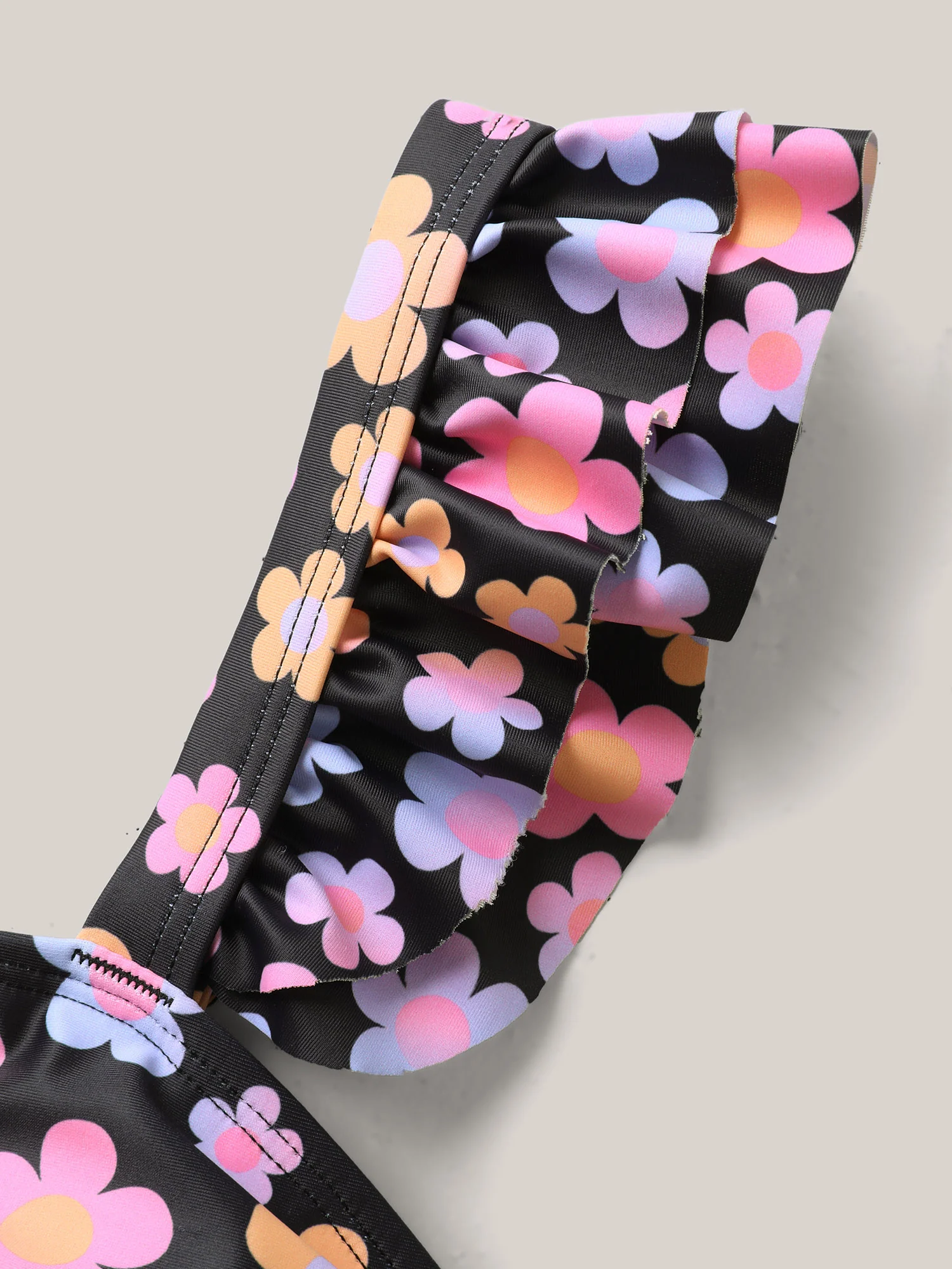 Sweet Floral Print Wide Strap Swim Top - Image 6