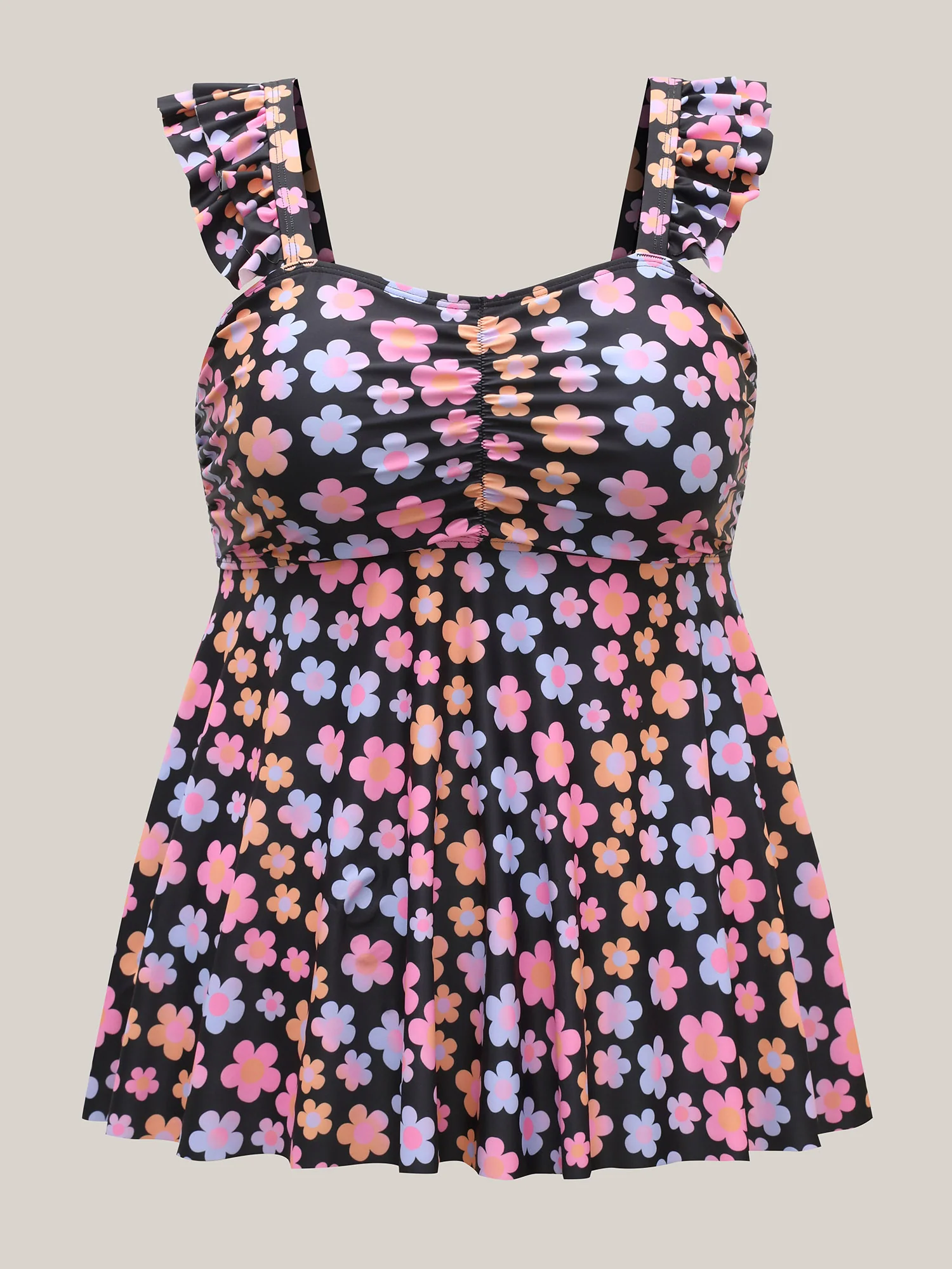 Sweet Floral Print Wide Strap Swim Top - Image 7