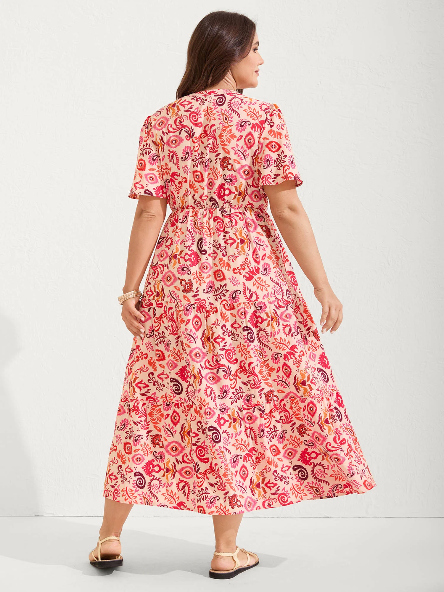 Sweet Florals Notched Collar Maxi Dress - Image 4