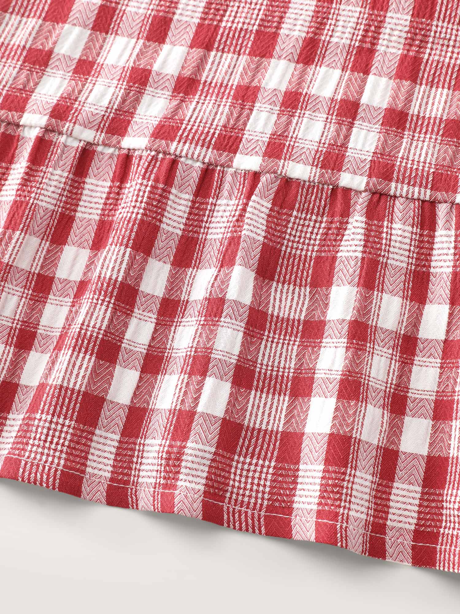 Sweet Gingham Print Ruffled Blouse - Image 5