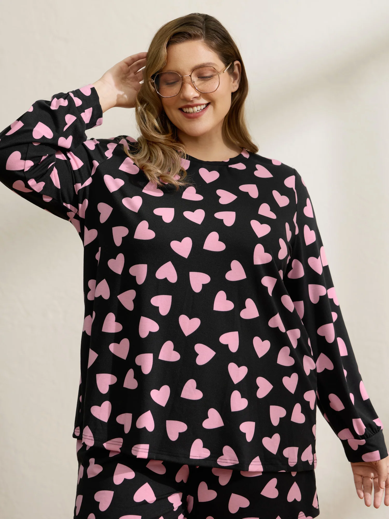 Sweet Hearts Stretchy Waist Knit Loungewear Set - Image 2