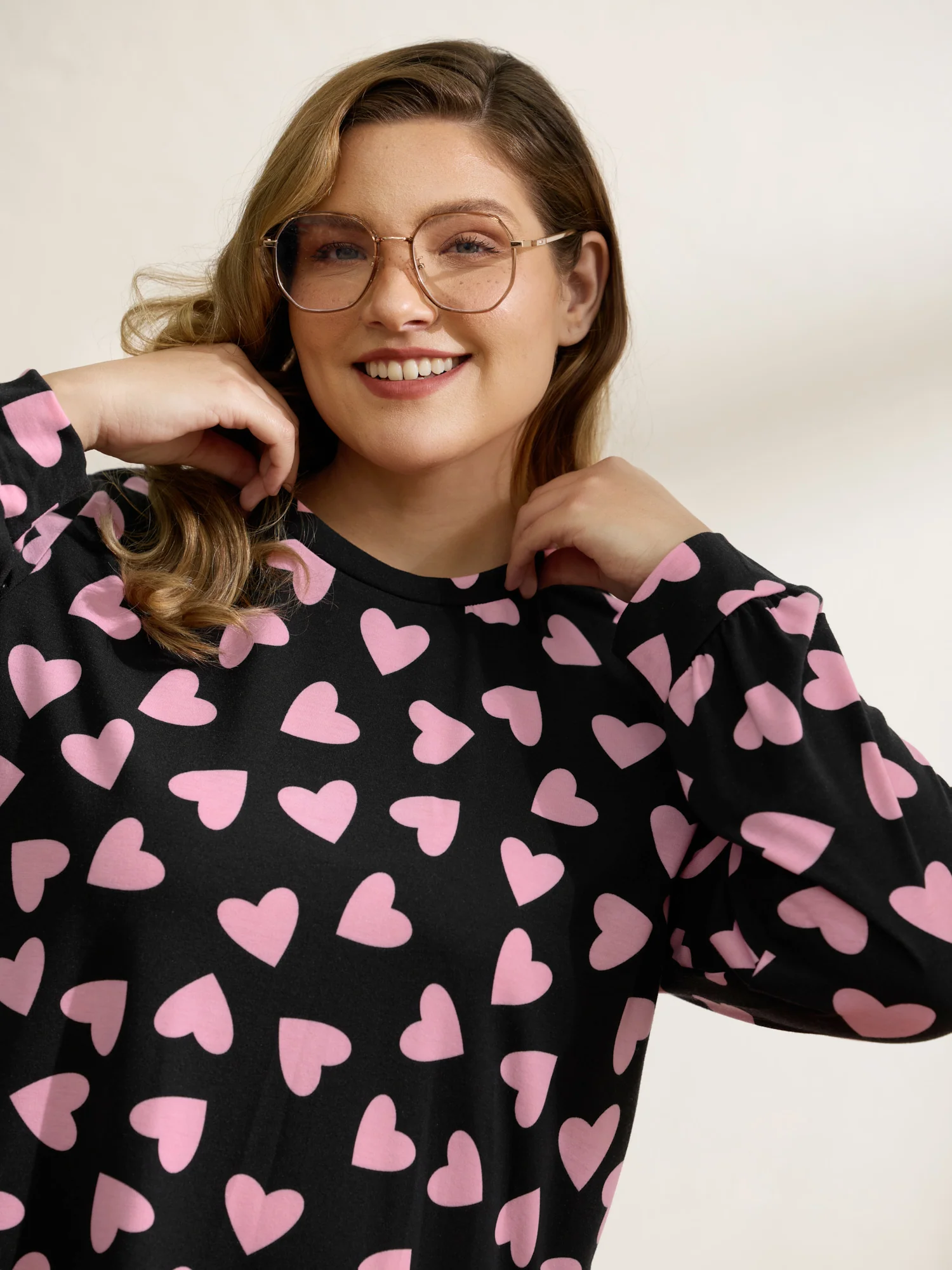 Sweet Hearts Stretchy Waist Knit Loungewear Set - Image 3