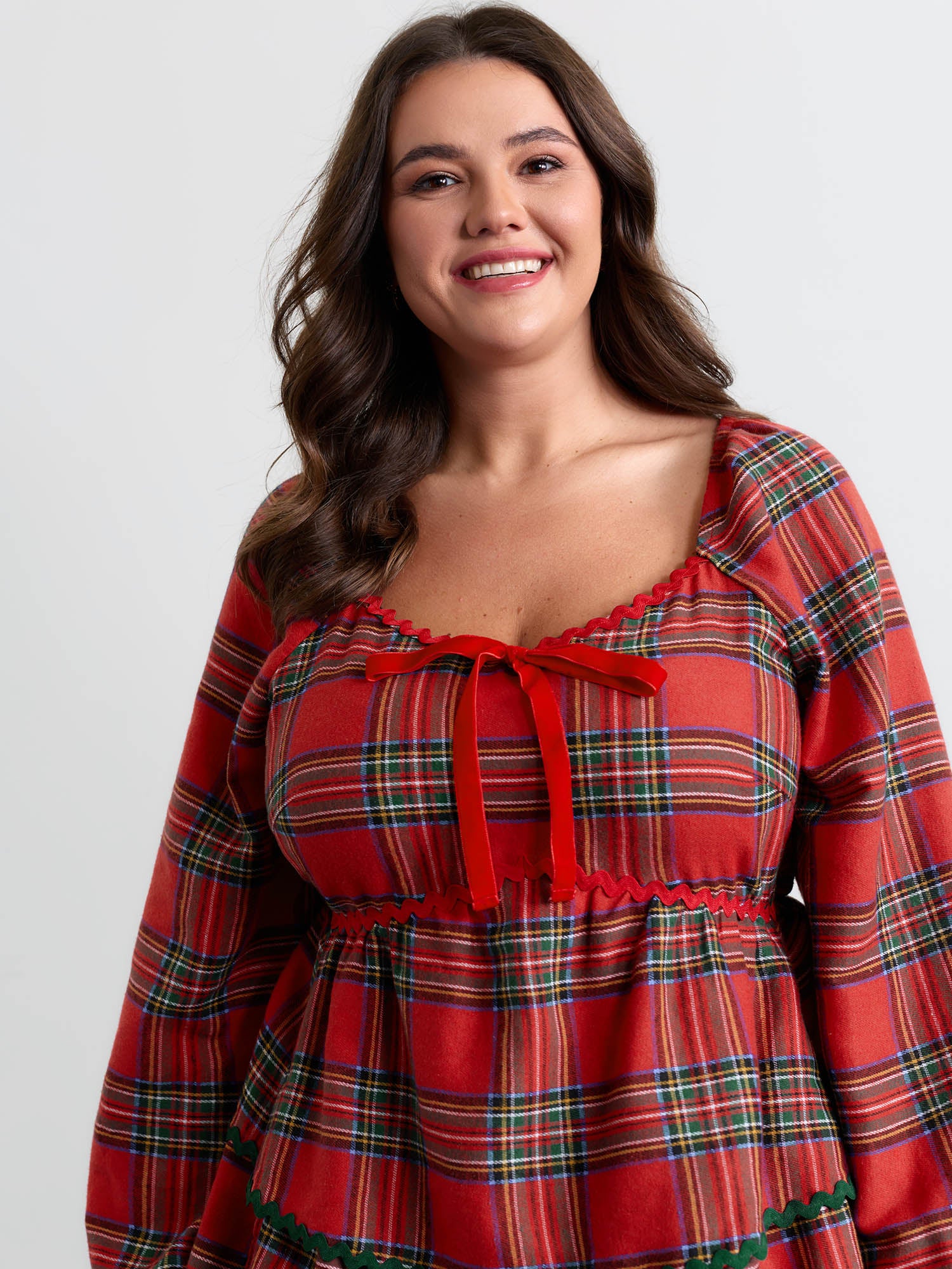 Sweet Holidays Ribbon Tiered Knee Dress - Image 3