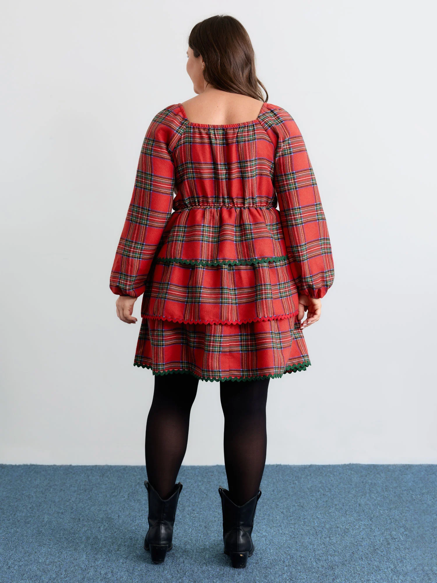 Sweet Holidays Ribbon Tiered Knee Dress - Image 5