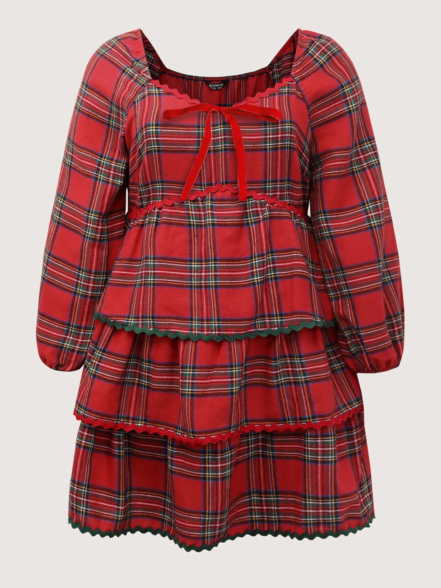 Sweet Holidays Ribbon Tiered Knee Dress - Image 8