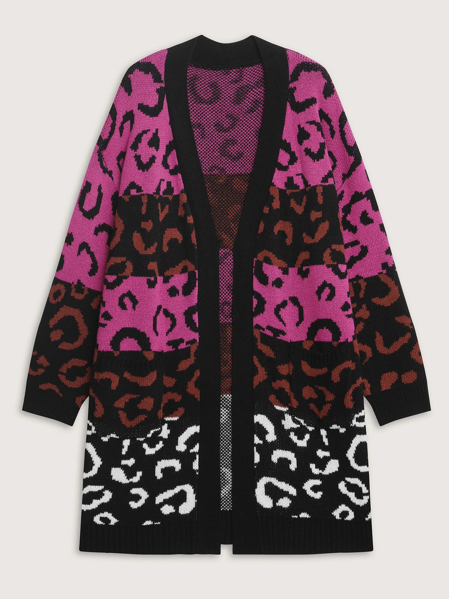 Sweet Leopard Print Jacquard Knit Cardigan - Image 9