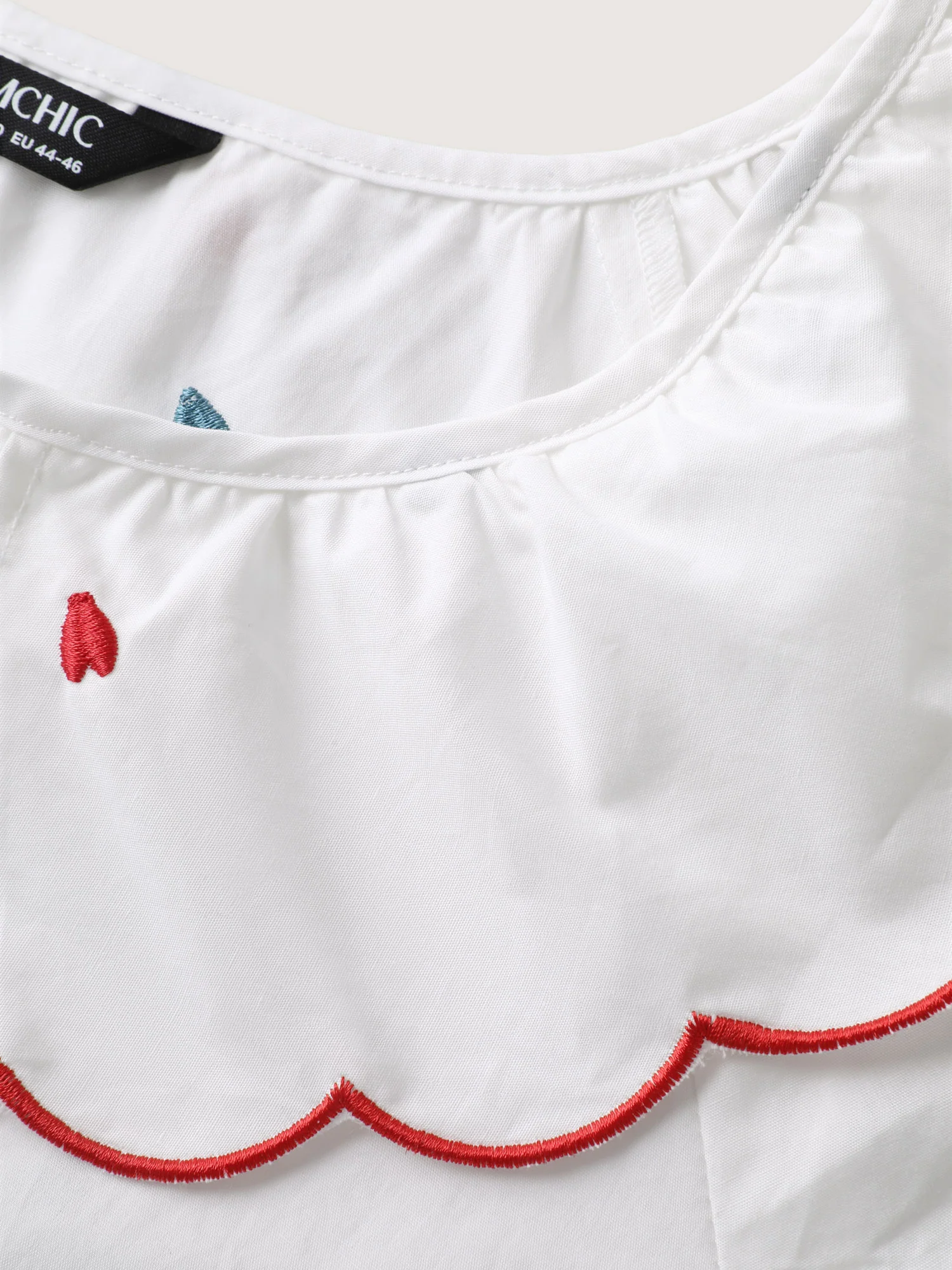 Sweetheart Embroidery Doll Collar Blouse - Image 6