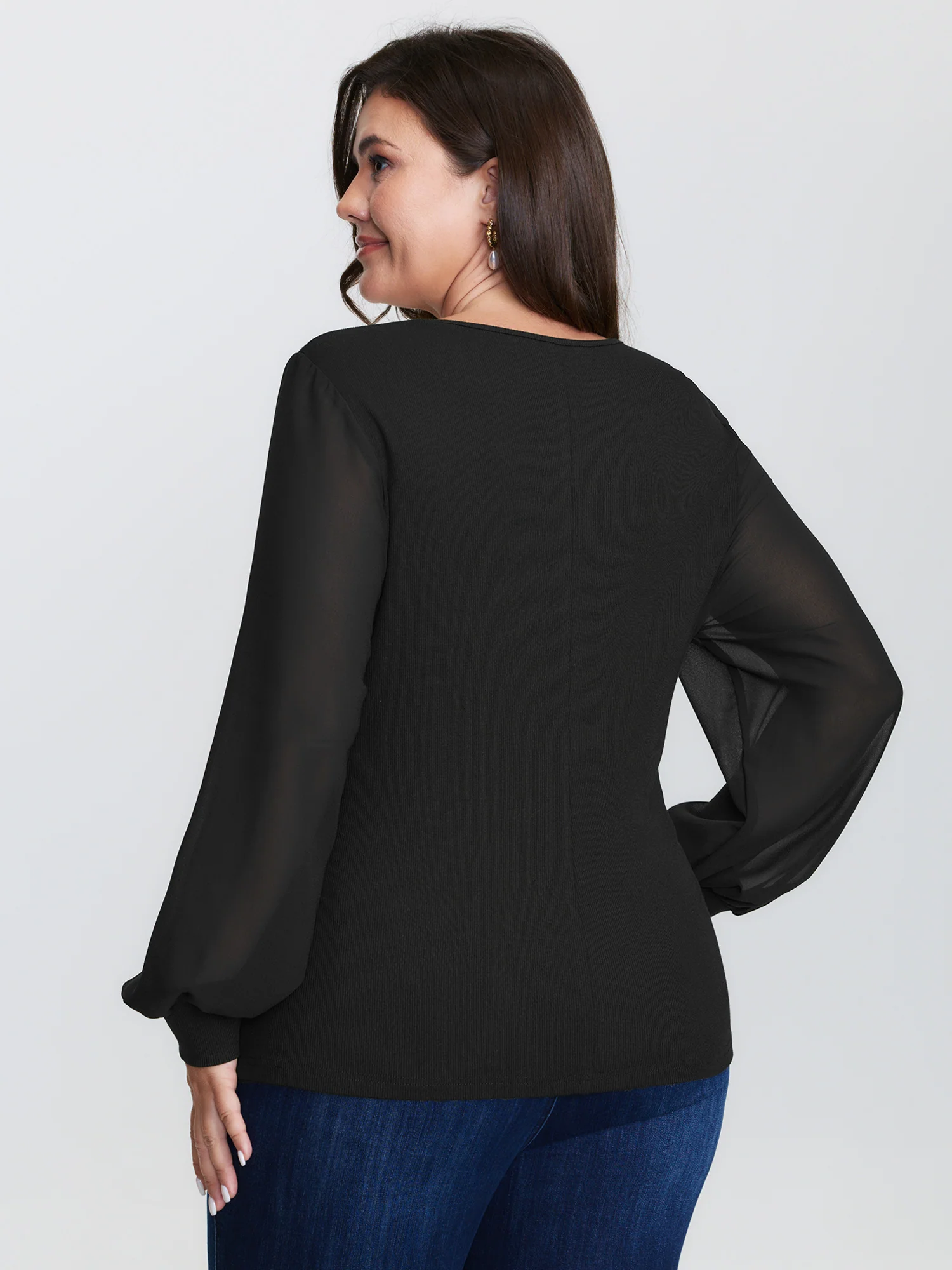 Sweetheart Neckline Cinched Waist Blouse - Image 6