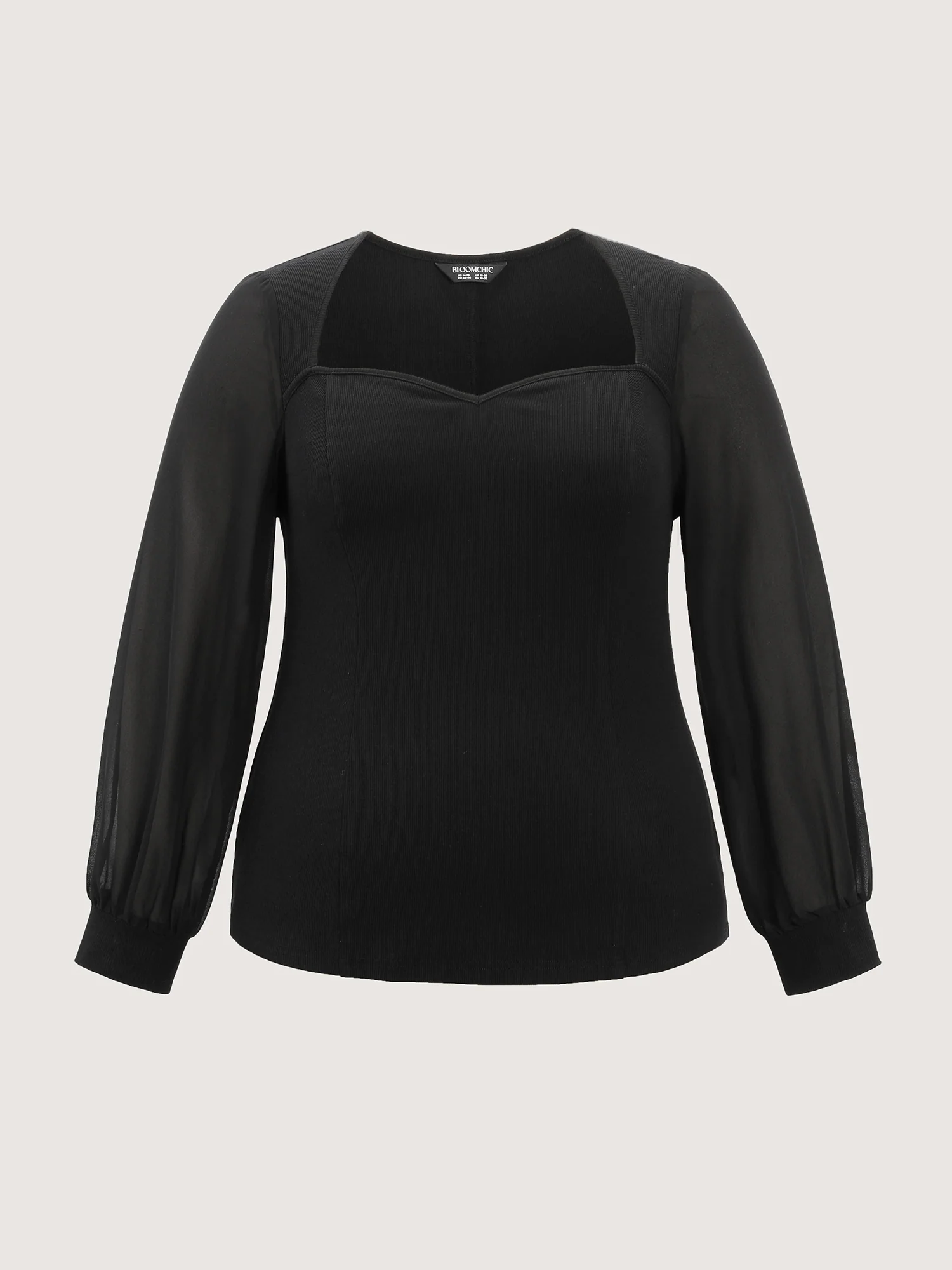 Sweetheart Neckline Cinched Waist Blouse - Image 8