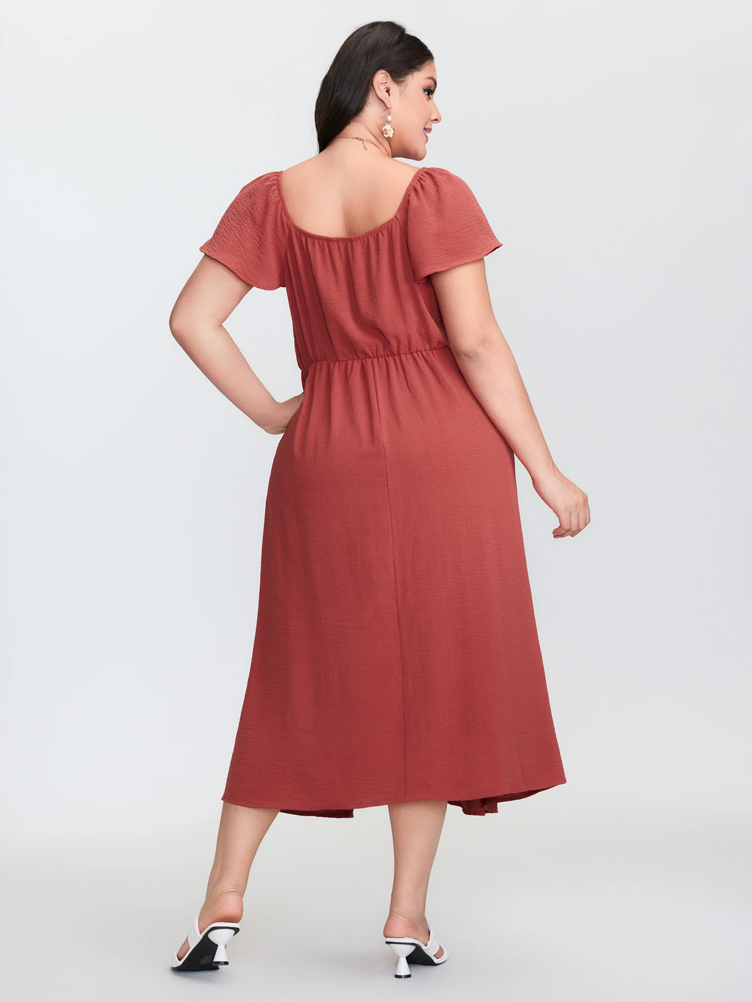 Sweetheart Neckline Cinched-Waist Maxi Dress - Image 4
