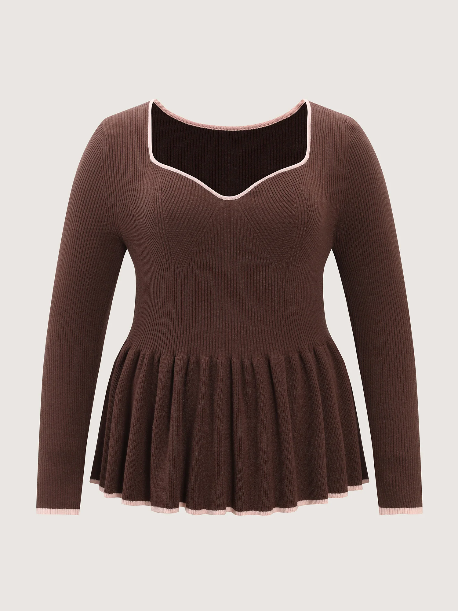Sweetheart Neckline Cinched Waist Pullover - Image 7