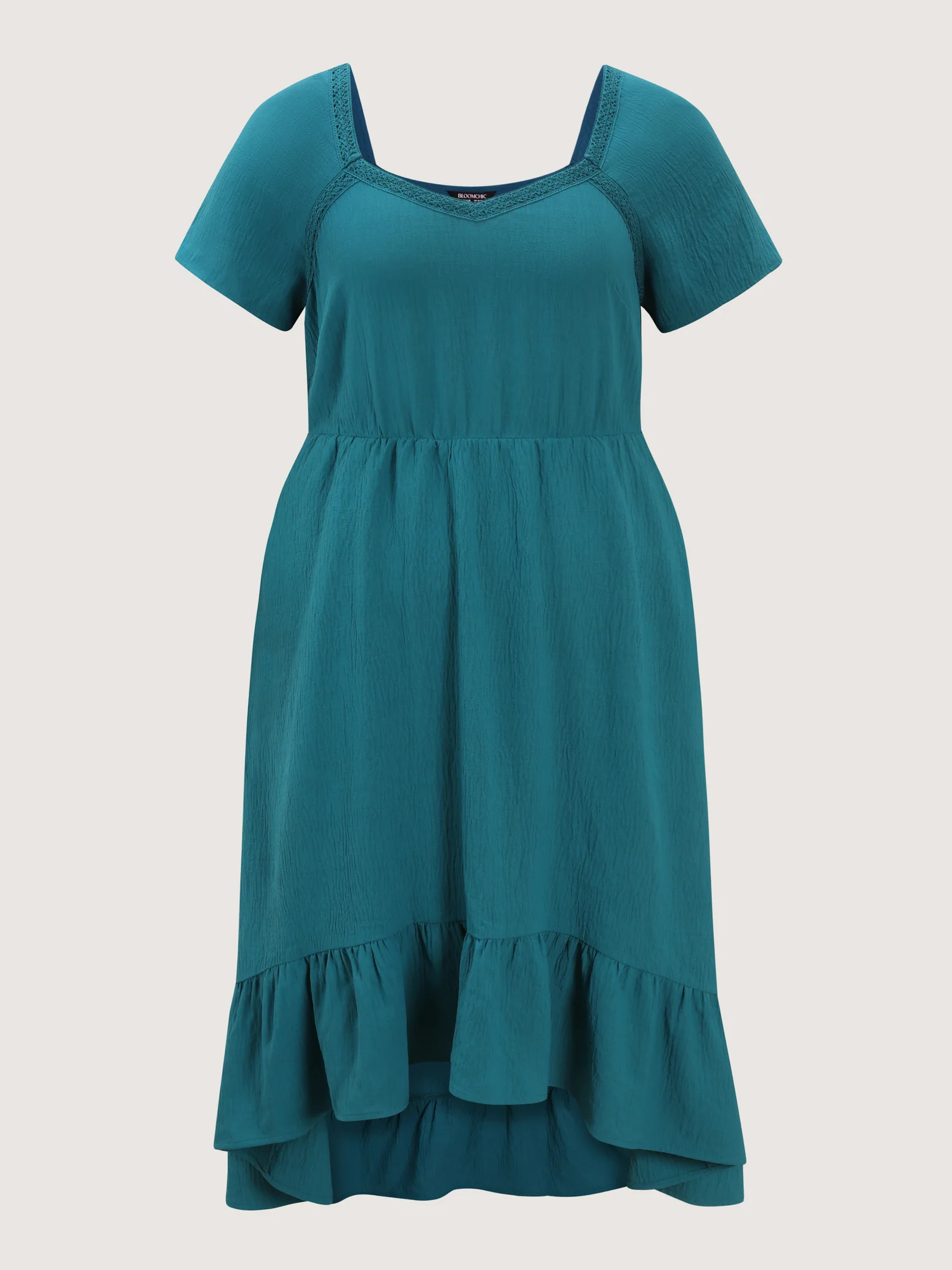 Sweetheart Neckline High Low Hem Midi Dress - Image 7