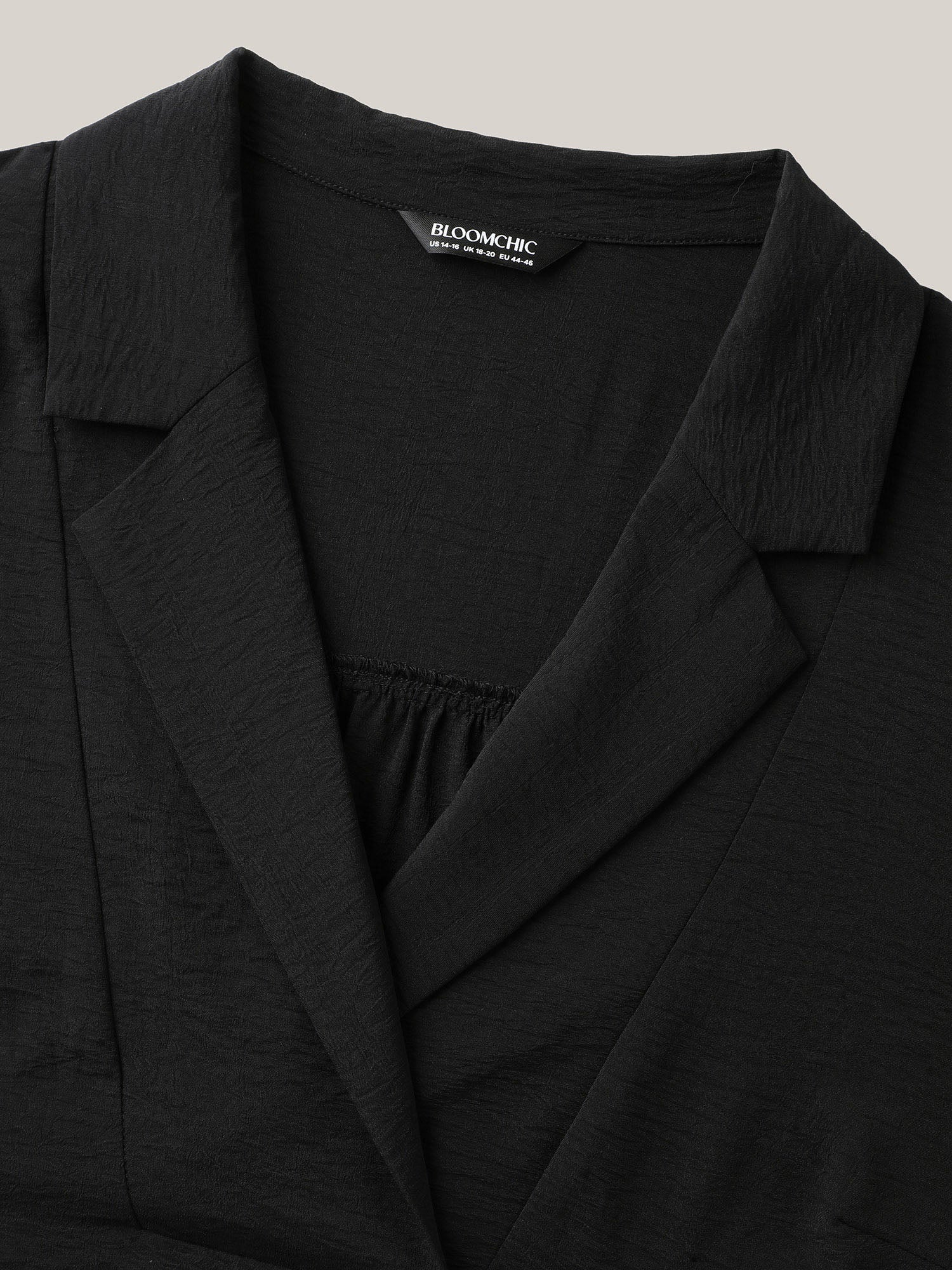 Tab Sleeve Blazer Collar Blouse - Image 5