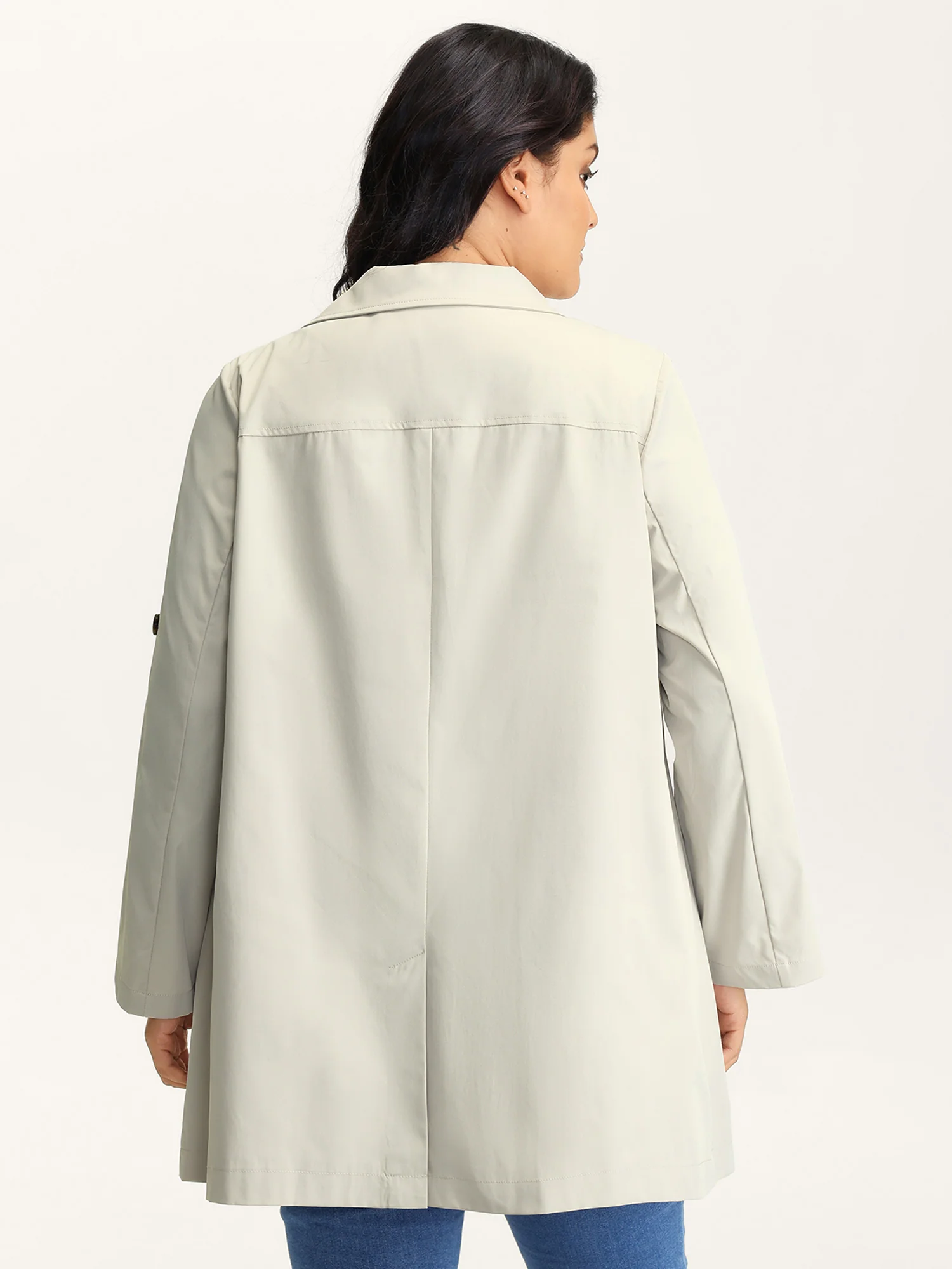 Tab Sleeve Pockets Button Jacket - Image 4