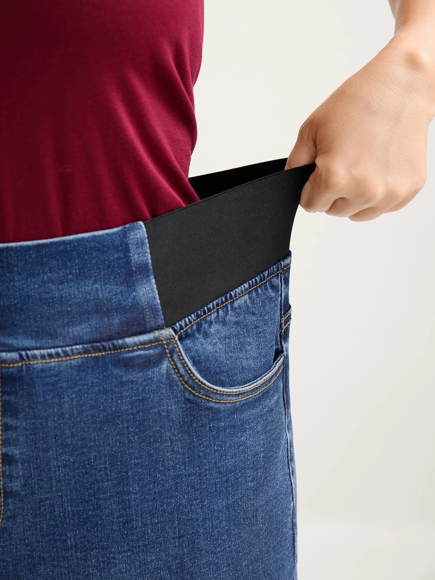 Tapered Stretchy Waist Bootcut Jeans - Image 3