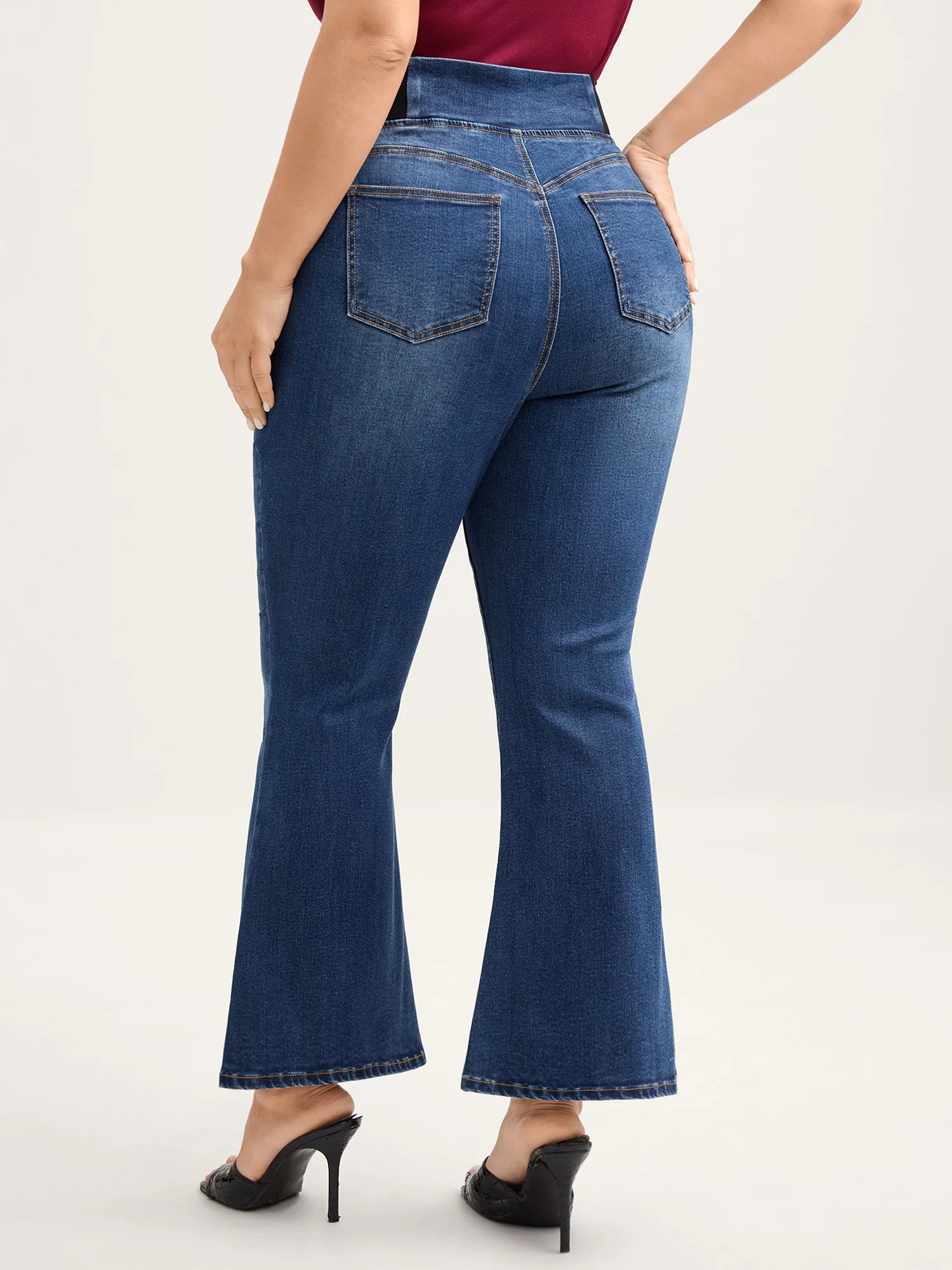 Tapered Stretchy Waist Bootcut Jeans - Image 4