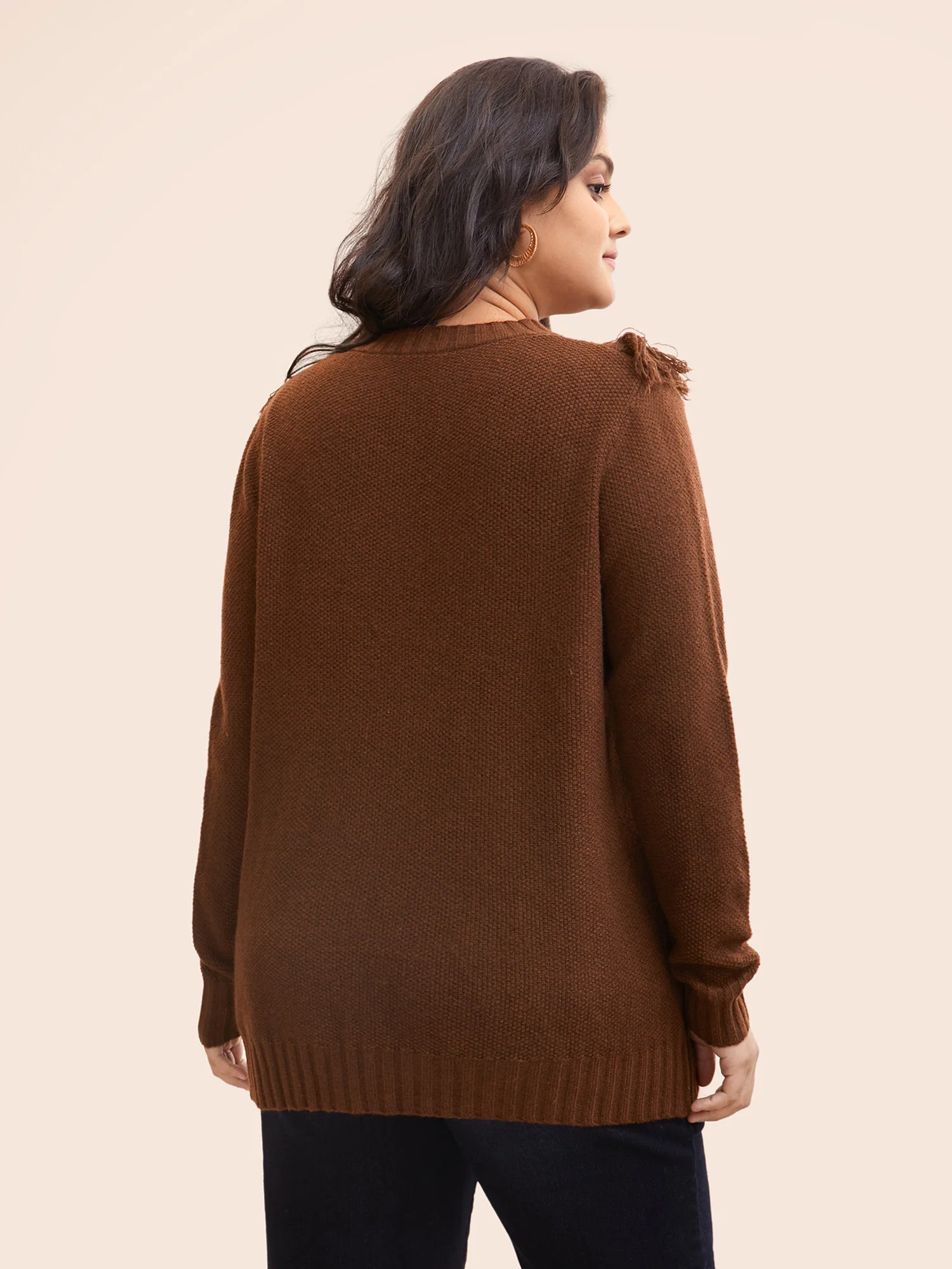 Tassel-Front High Neck Pullover - Image 2