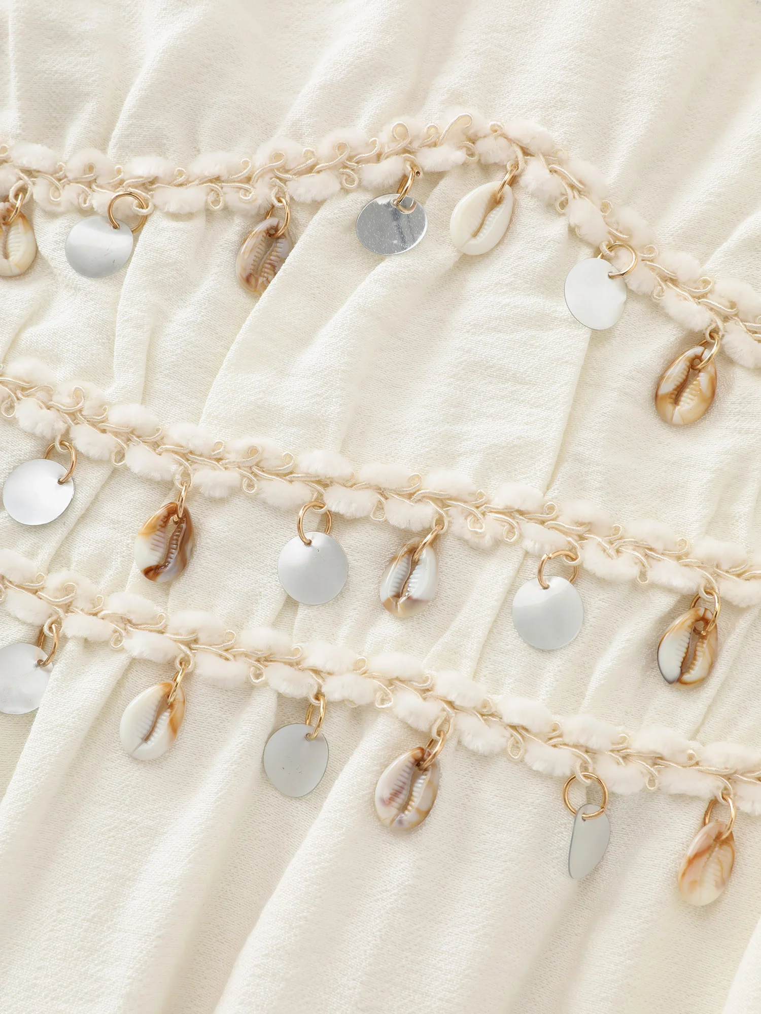 Tassels Cinched-Waist V-Neck Maxi Dress - Image 6