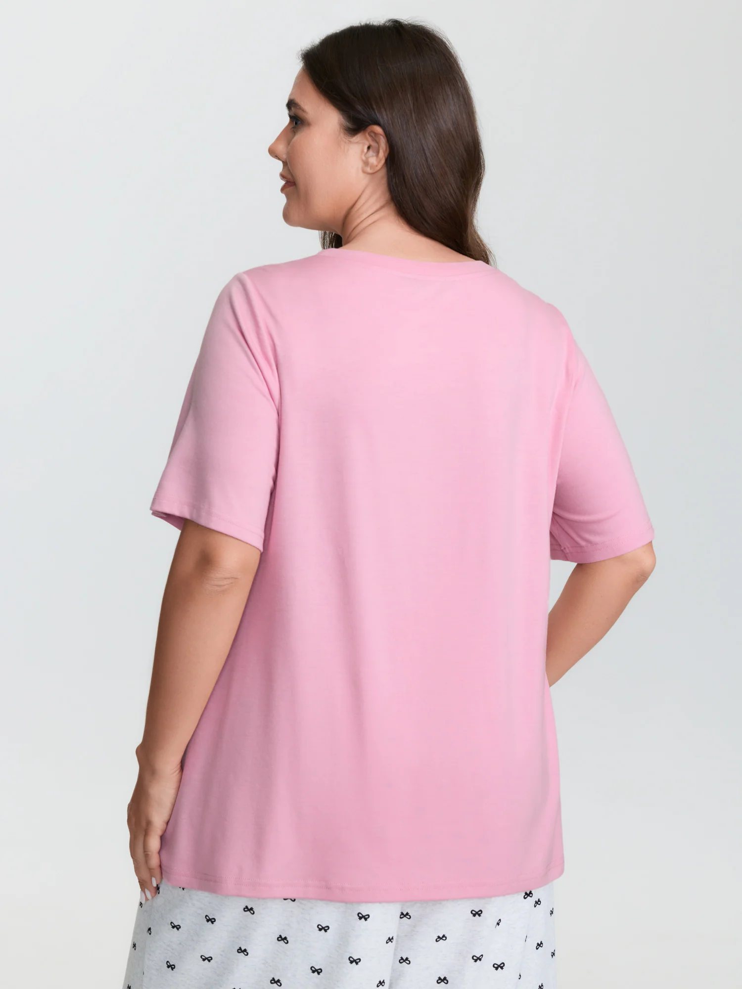 Teddy Bear Graphic Pattern Lounge Top - Image 4