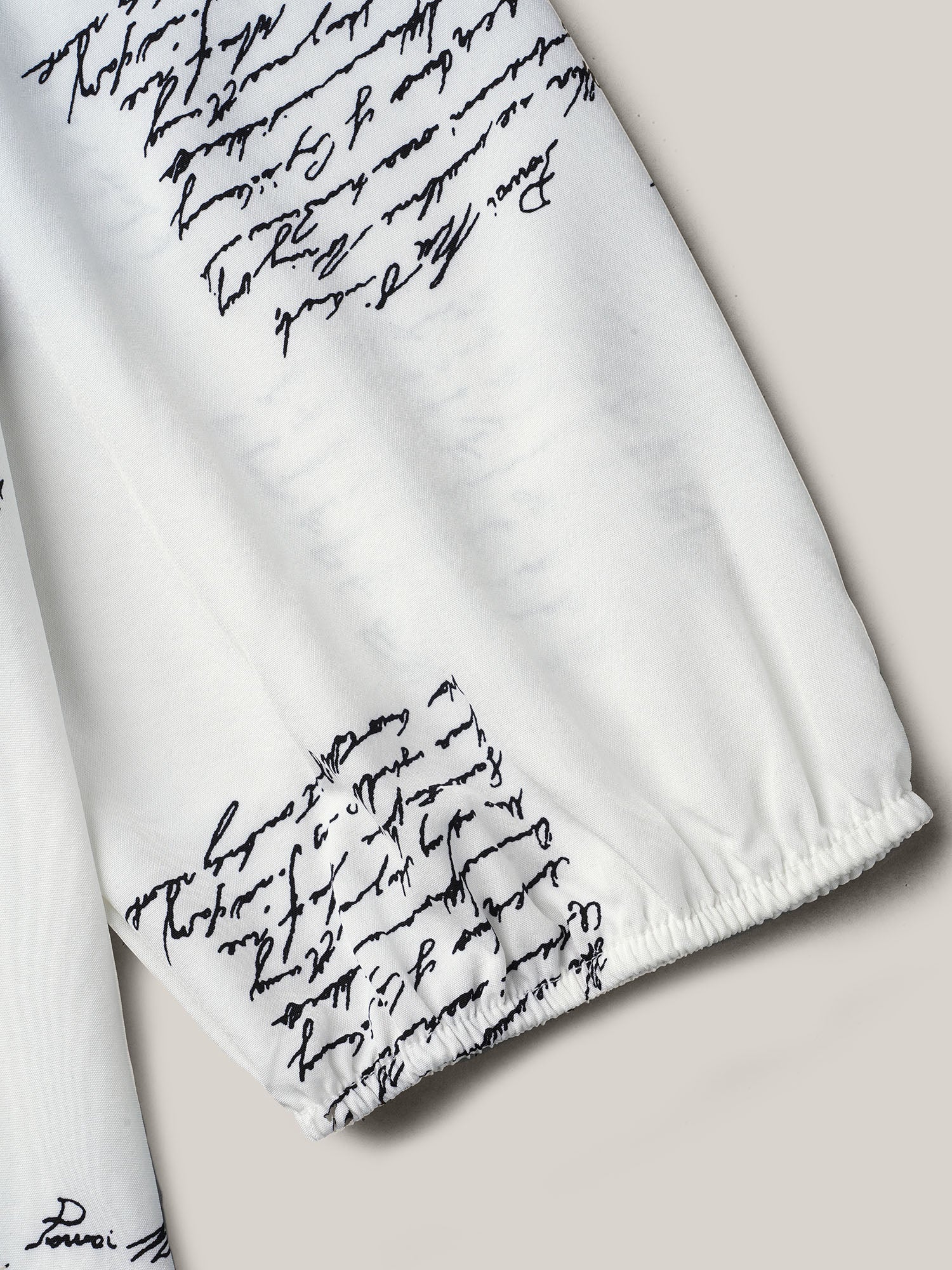 Text Pattern Ruffled Lantern Sleeve Blouse - Image 6