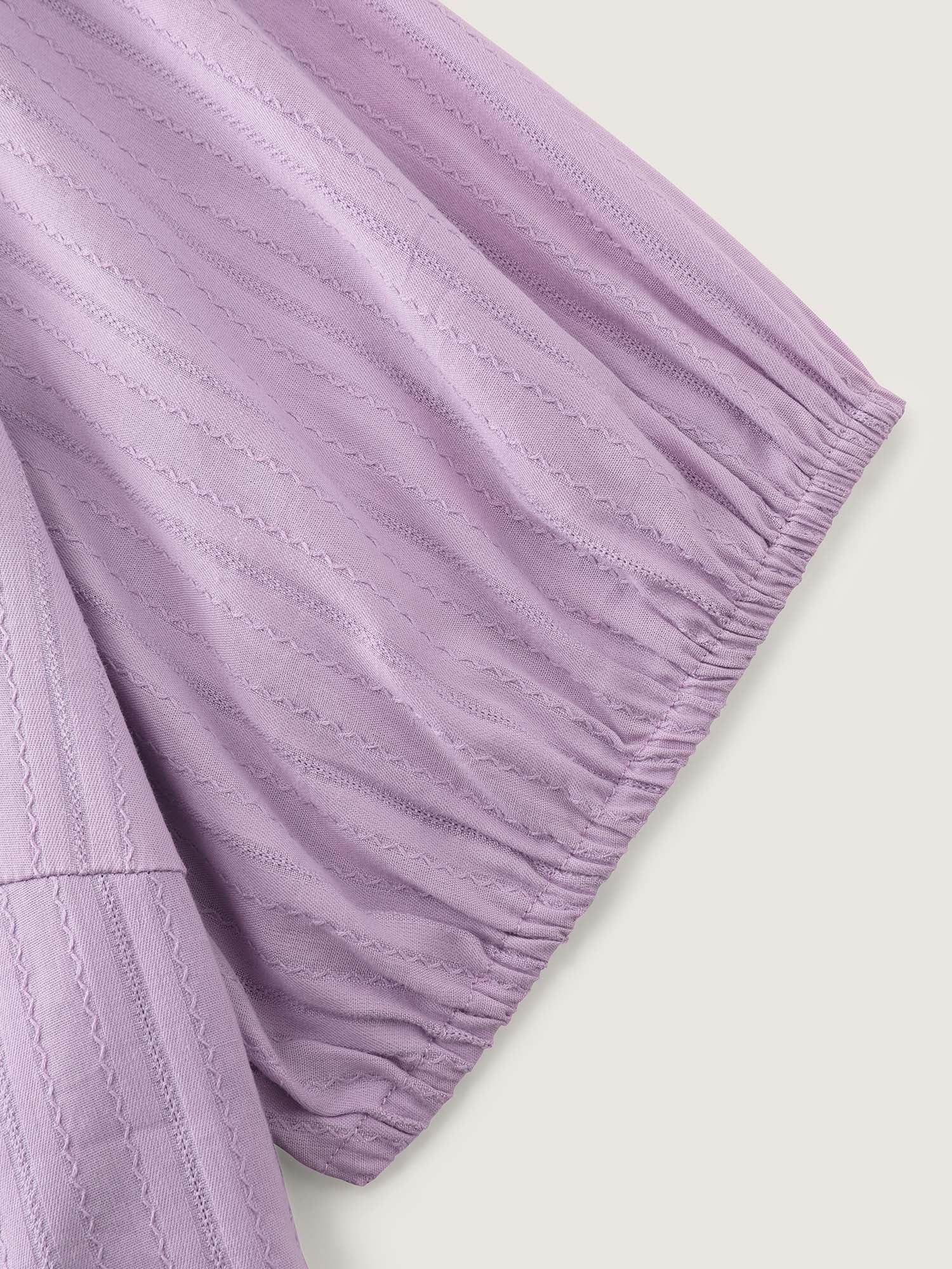 Texture Bow-Front Detail Plain Blouse - Image 5
