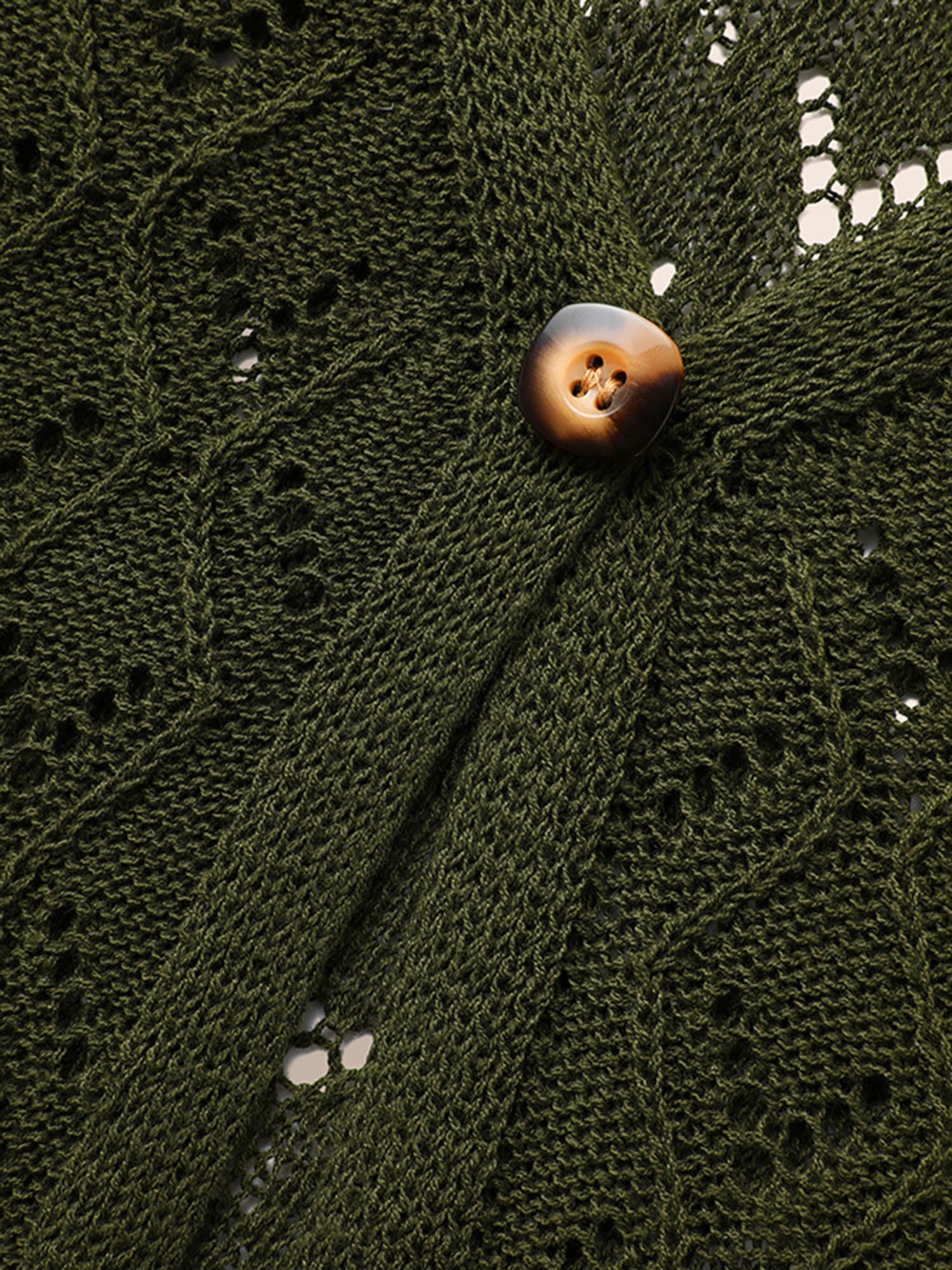 Texture Button Up Hollow Out Cardigan - Image 6