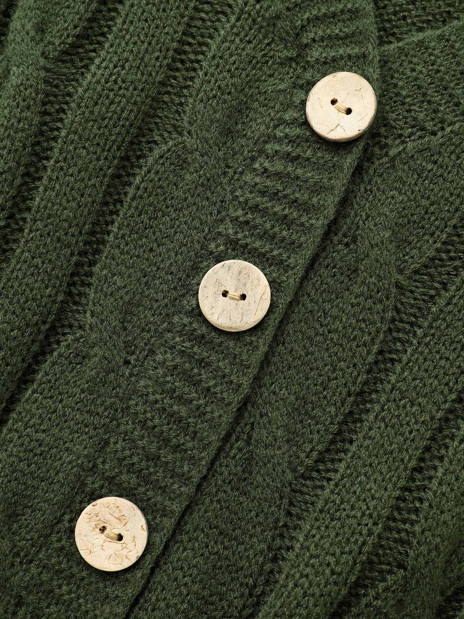 Texture Cable Knit Button Detail Pullover - Image 5