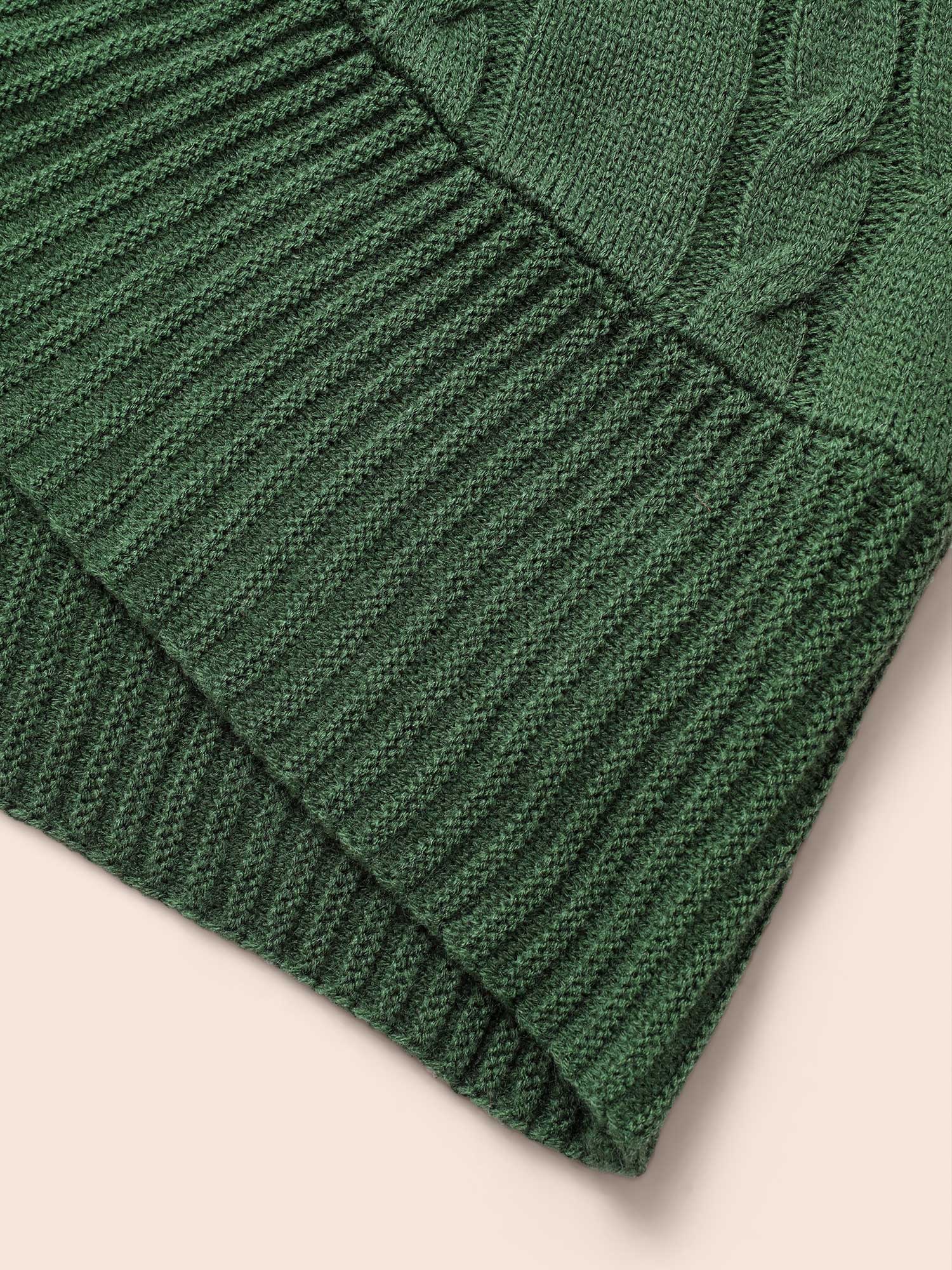 Texture Cable Knit Dolman Sleeve Cardigan - Image 5