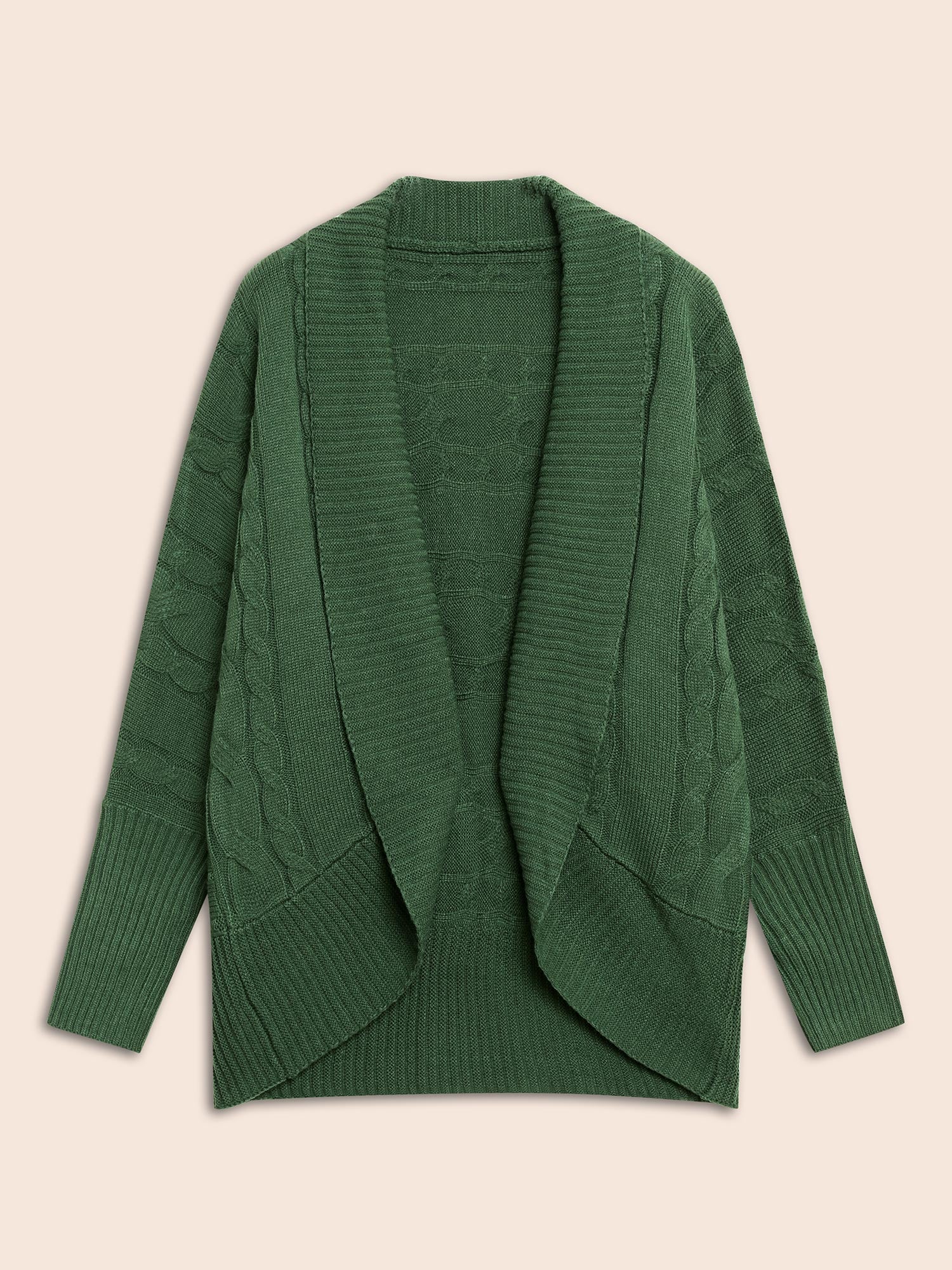 Texture Cable Knit Dolman Sleeve Cardigan - Image 7