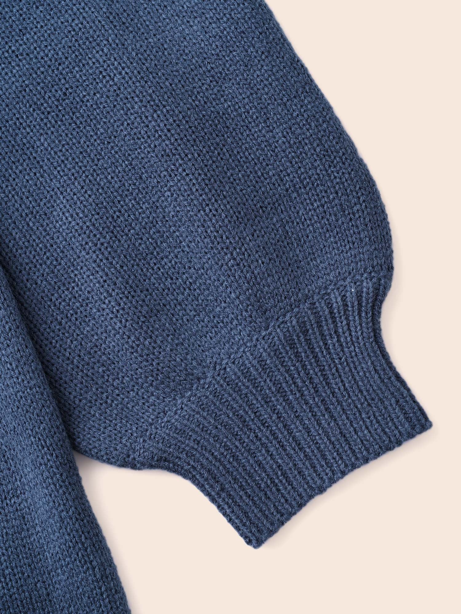 Texture Cable Knit Lantern Sleeve Pullover - Image 7