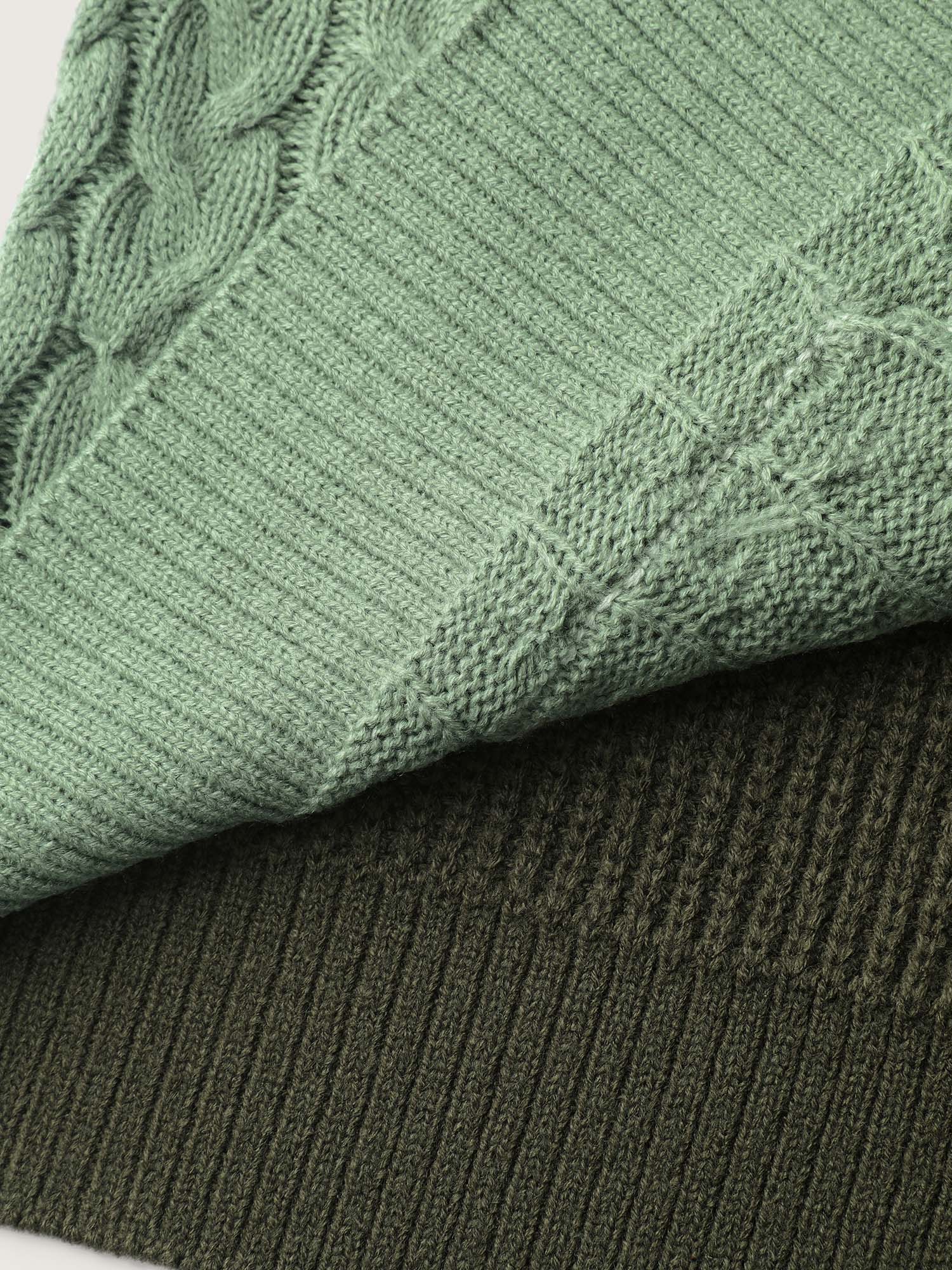 Texture Colorblock Contrast Knit Cardigan - Image 8