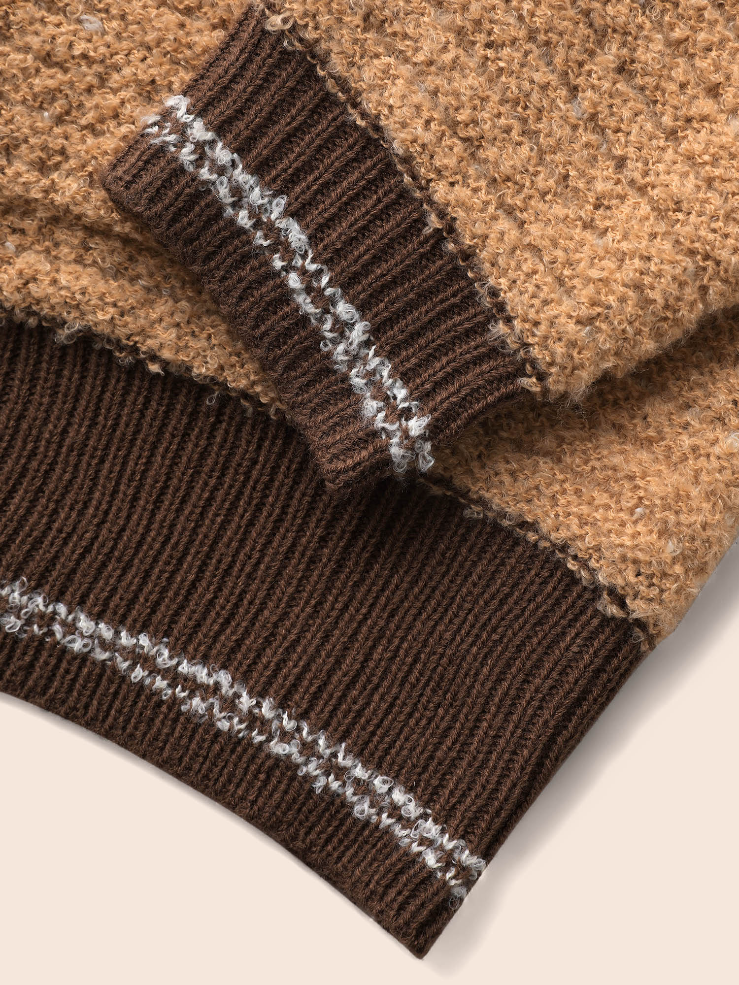 Texture Contrast Drop Shoulder Sleeve Cardigan - Image 6