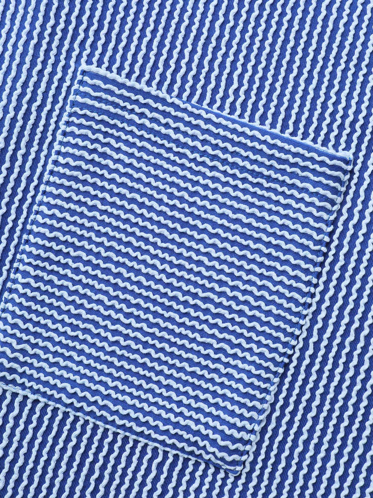 Texture Contrast Patchwork Patched Pocket Dress - Image 6