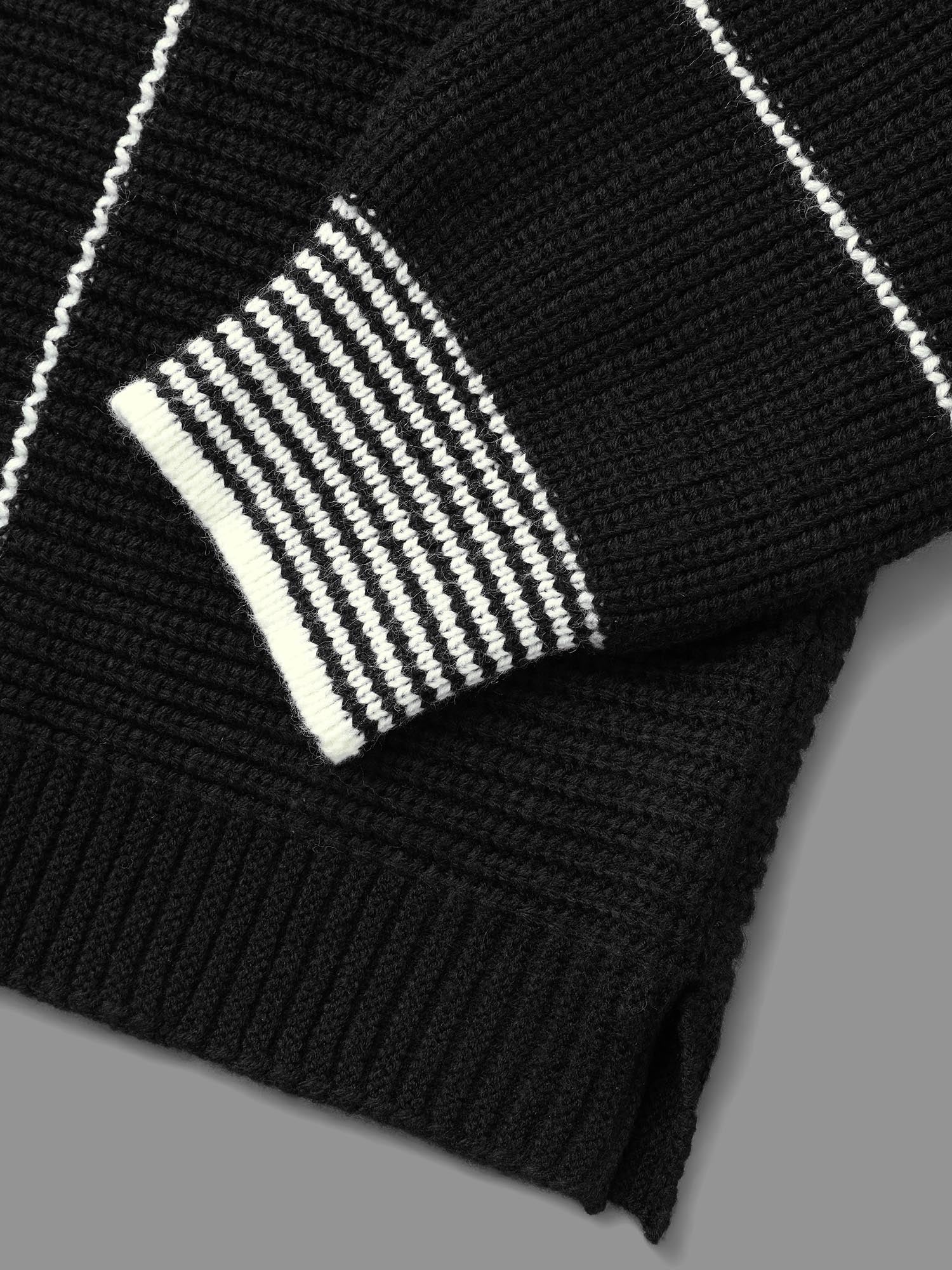 Texture Contrast Striped Lantern Sleeve Pullover - Image 7