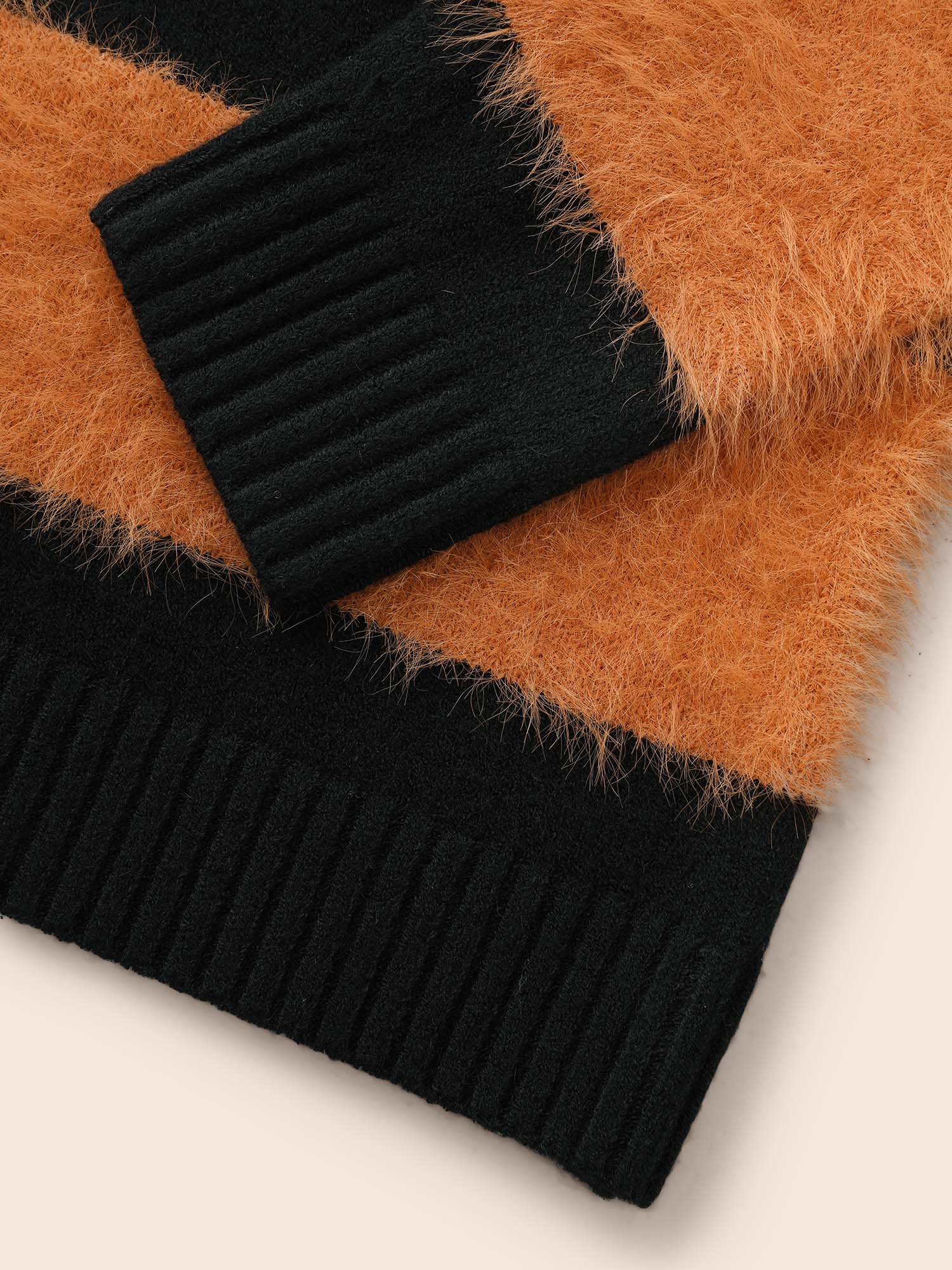 Texture Contrast V Neck Pullover - Image 7