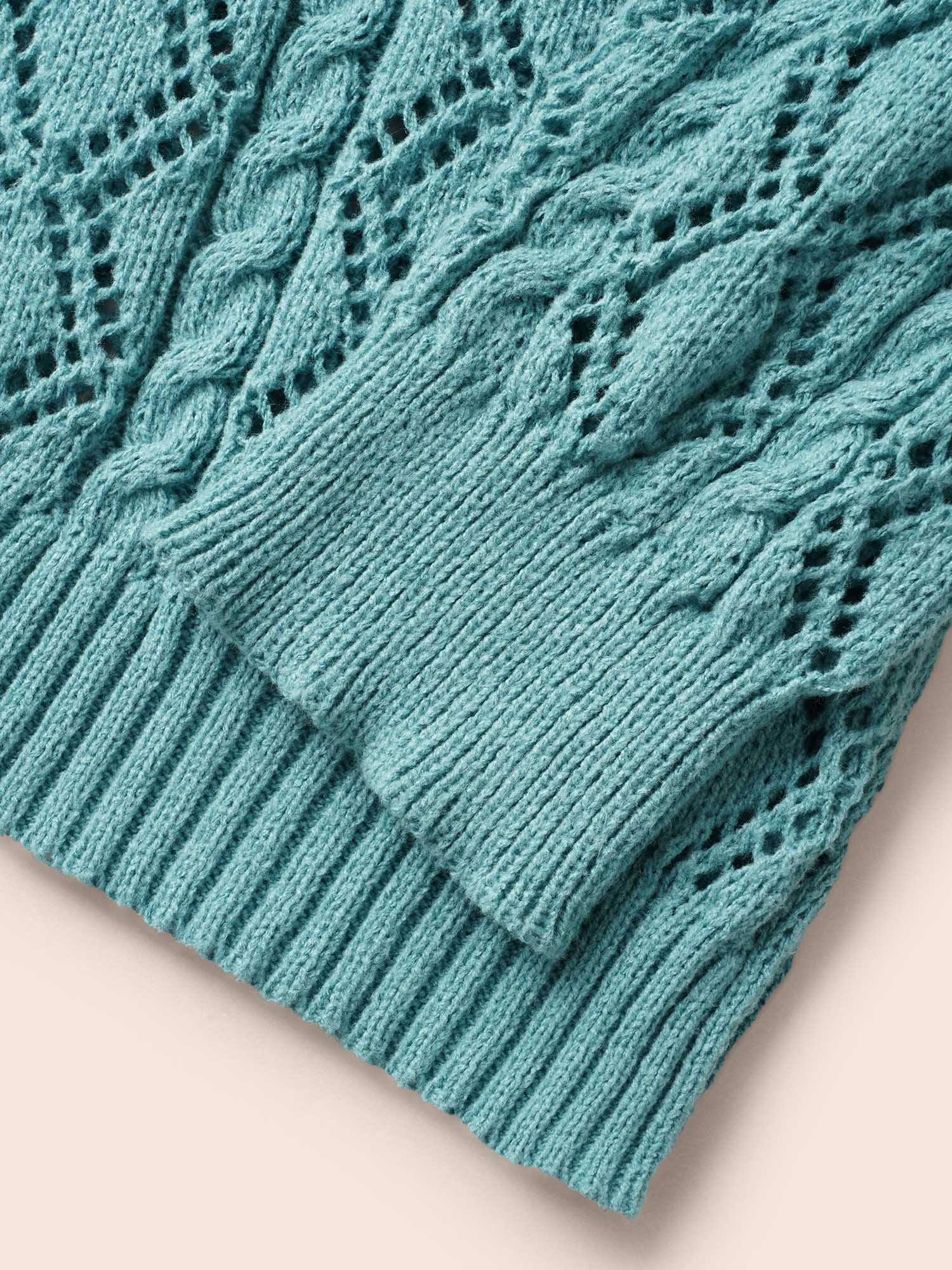 Texture Cut Out Drop Shoulder Pullover - Image 6