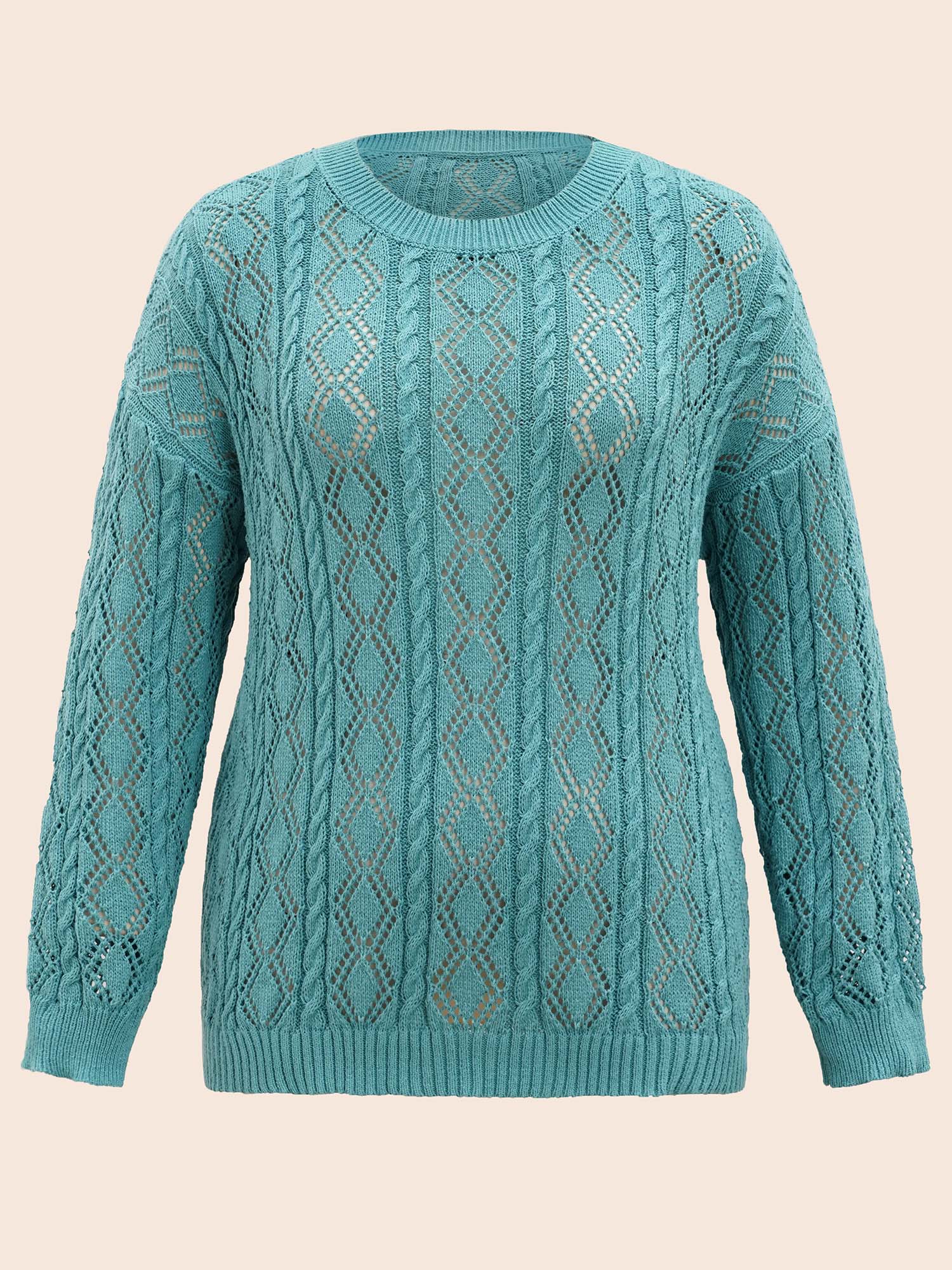 Texture Cut Out Drop Shoulder Pullover - Image 7