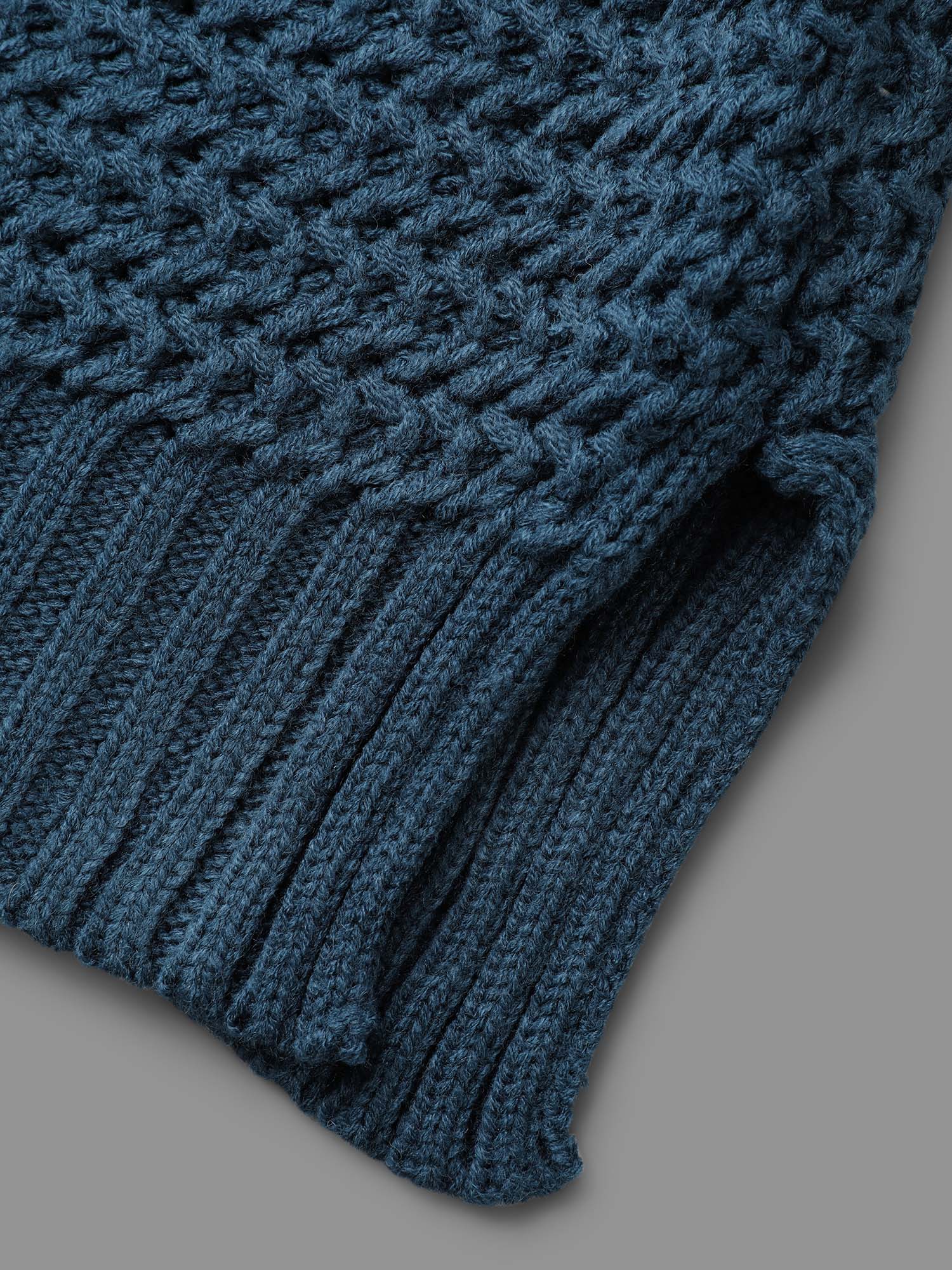 Texture Drop Shoulder Split Hem Pullover - Image 6