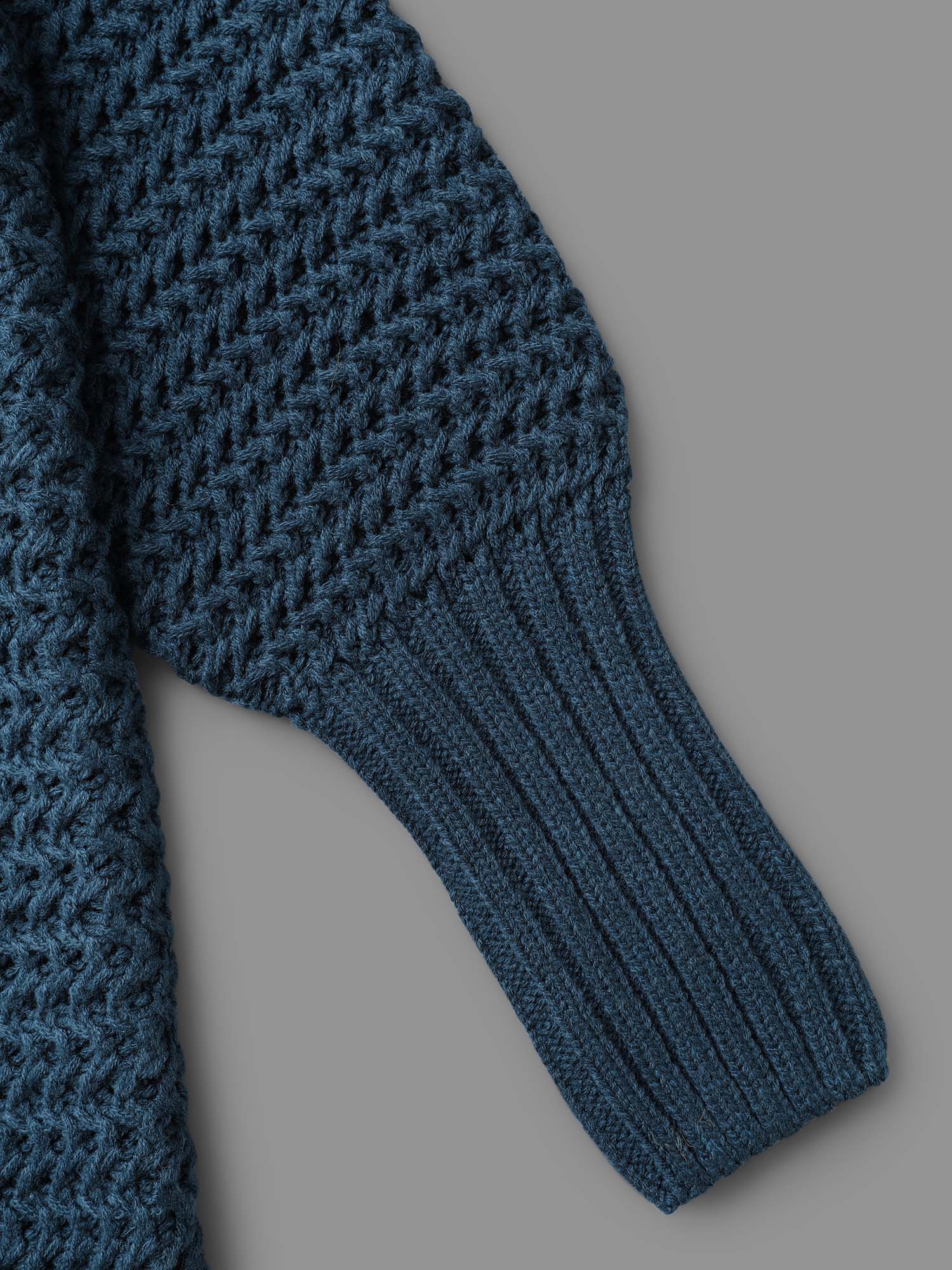 Texture Drop Shoulder Split Hem Pullover - Image 7
